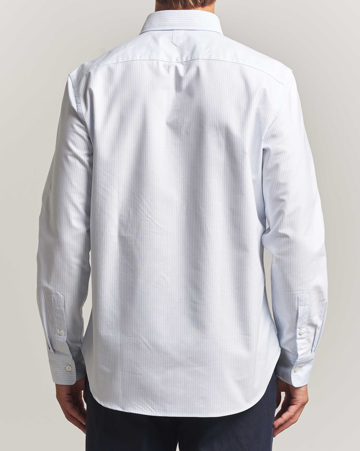 Heren | Overhemden | Canali | Oxford Button Down Shirt Light Blue Stripe