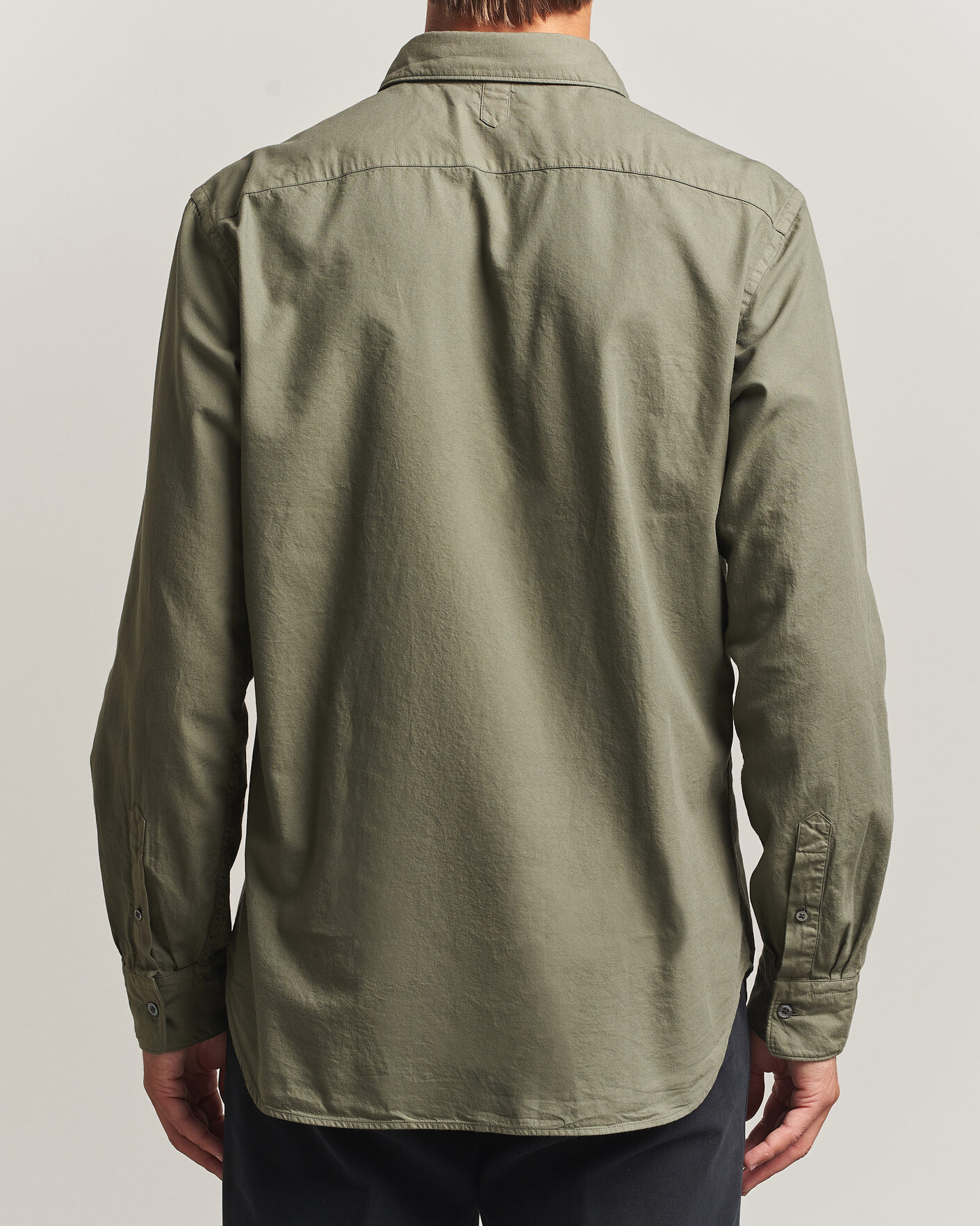 Homme | Chemises | Canali | Garment Dyed Cotton Shirt Olive