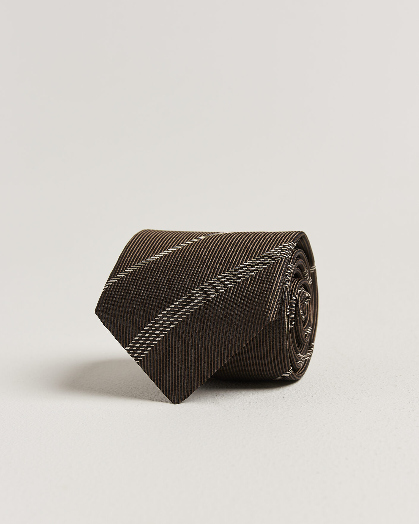 Heren | Stropdassen | Canali | Regimental Stripe Silk Tie Brown