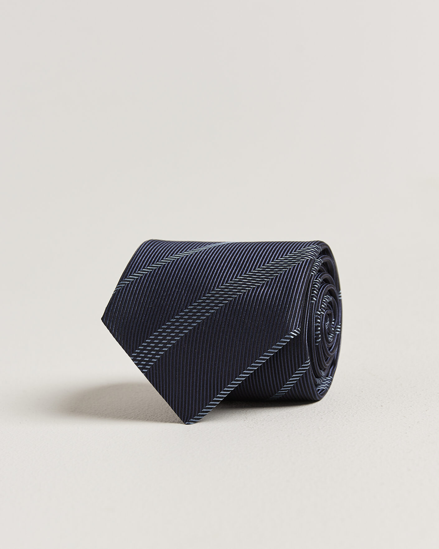 Homme | Cravates | Canali | Regimental Stripe Silk Tie Navy