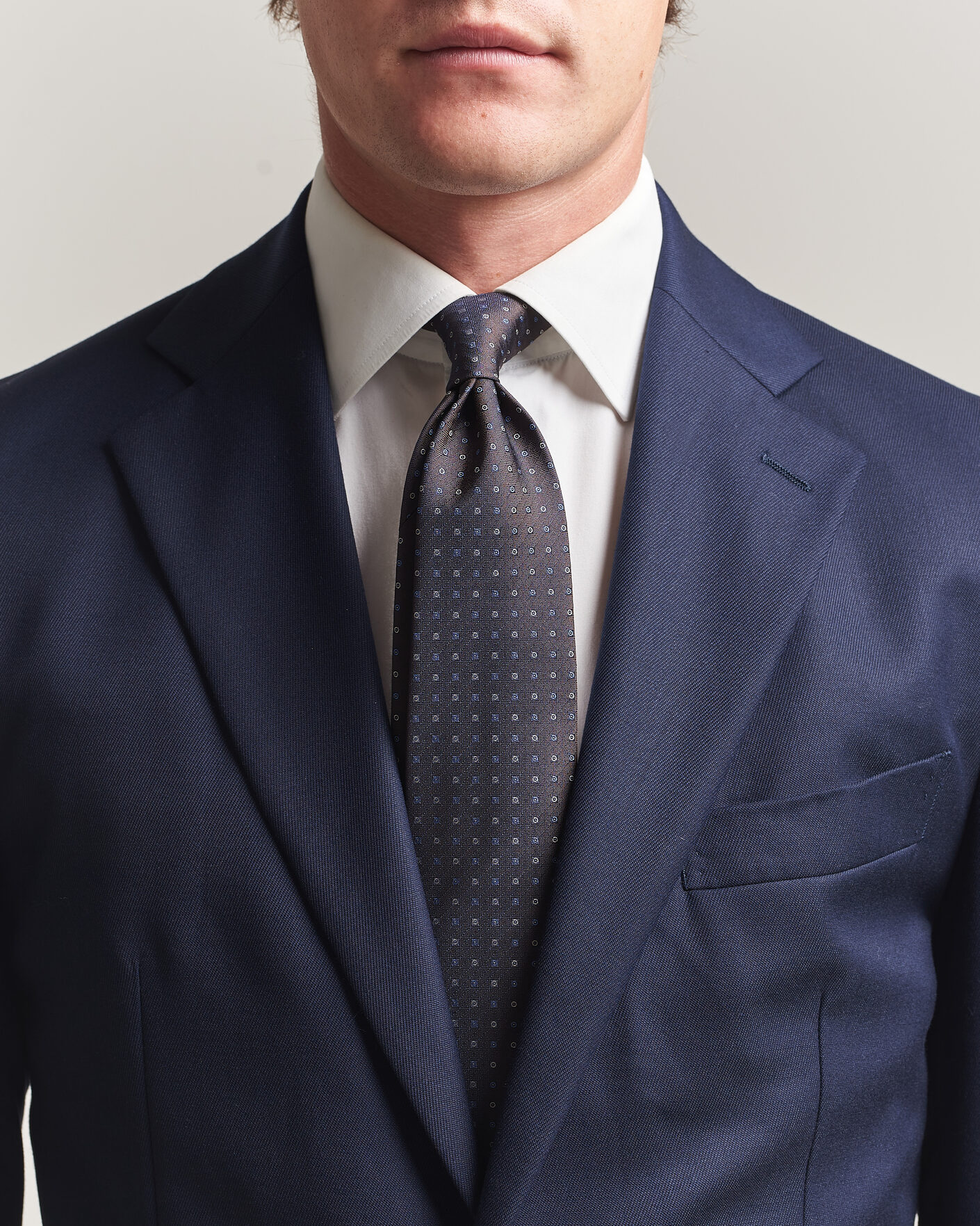 Homme | Cravates | Canali | Jacquard Silk Tie Dark Brown