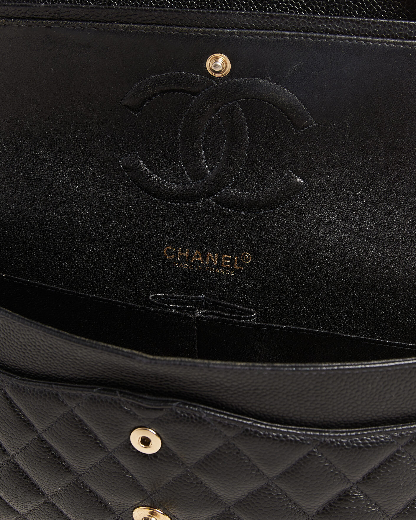 Heren | Pre-Owned & Vintage Bags | Chanel Pre-Owned | Classic Medium Double Flap Bag Caviar Leather Black