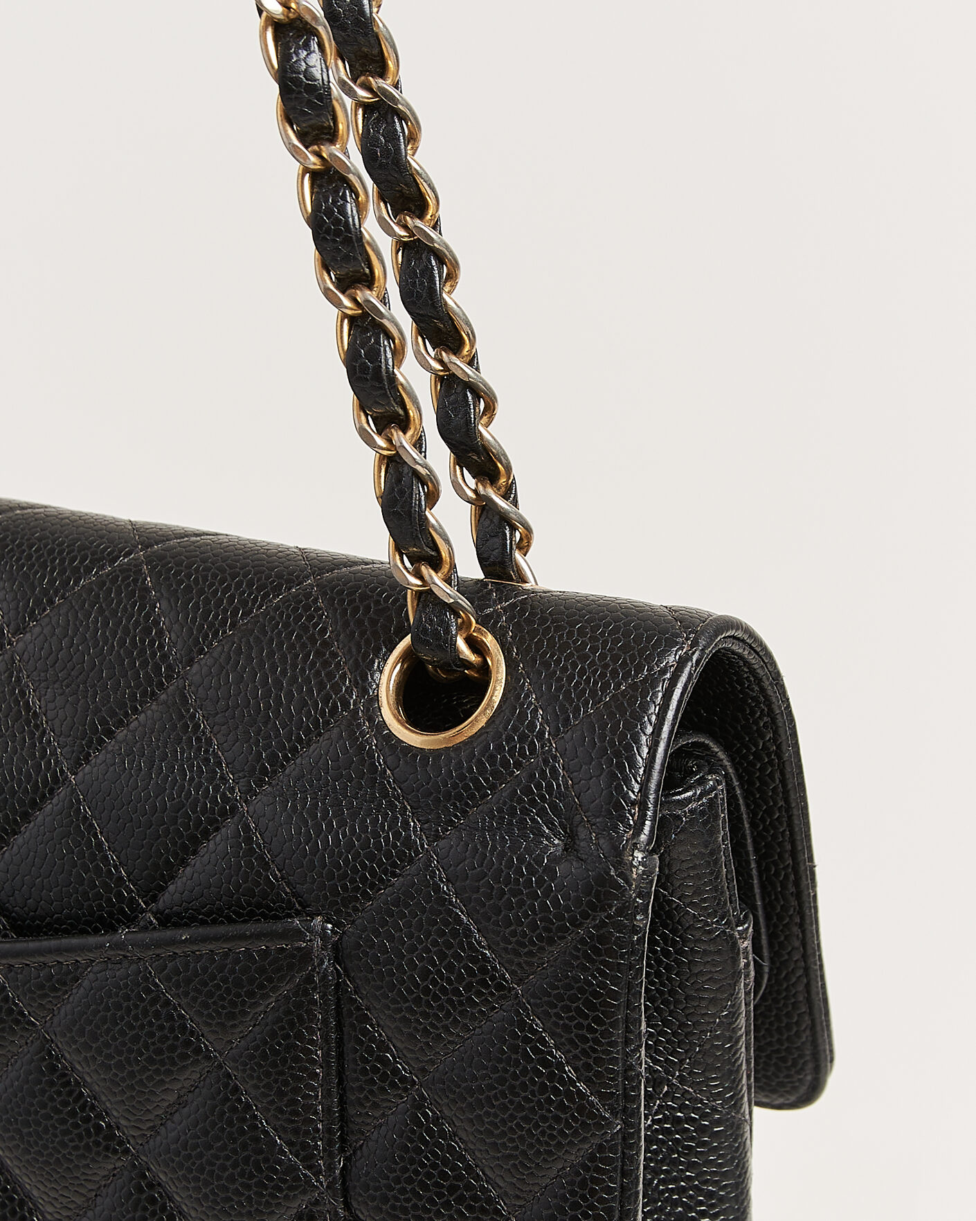 Heren | Pre-Owned & Vintage Bags | Chanel Pre-Owned | Classic Medium Double Flap Bag Caviar Leather Black