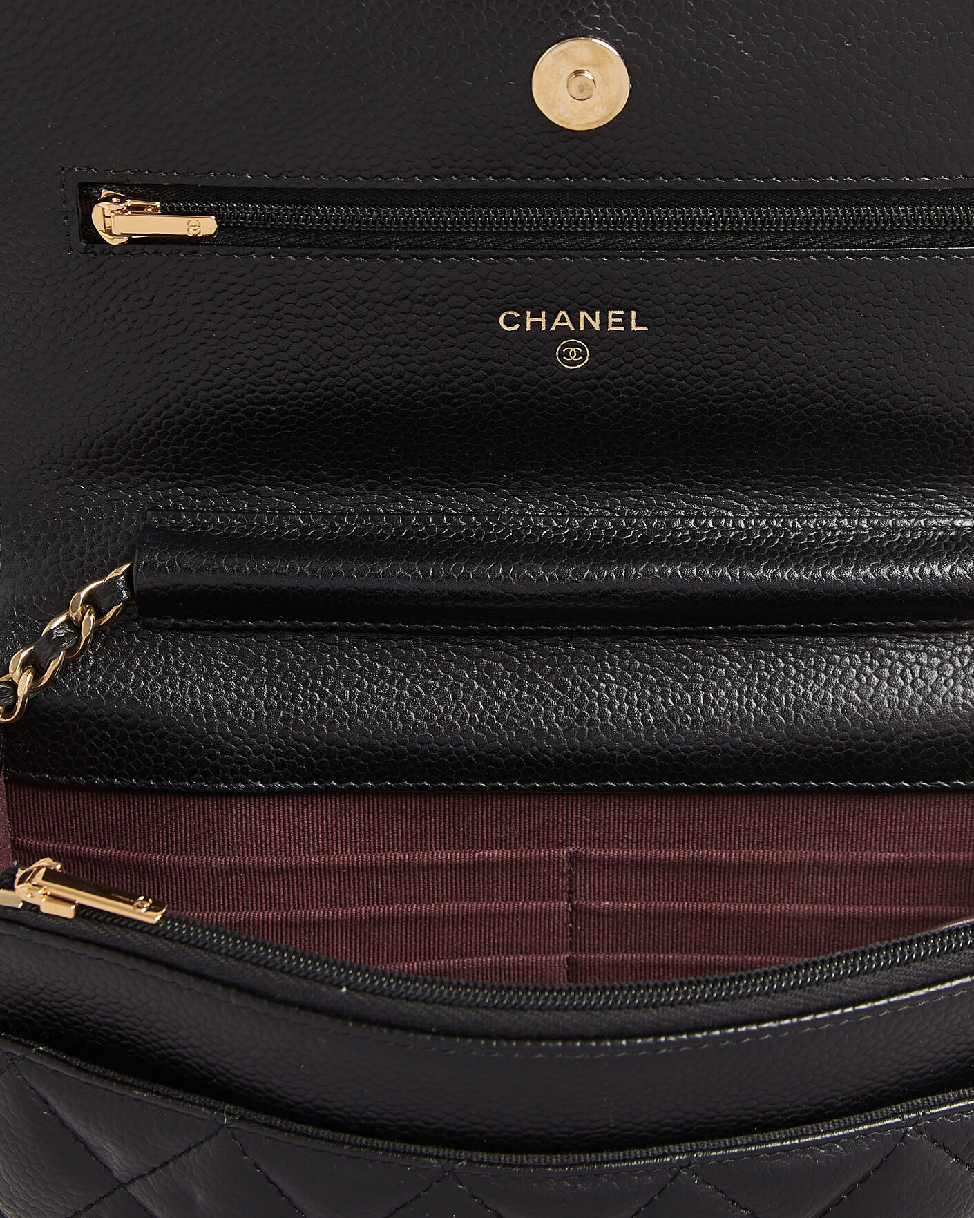 Homme | Pre-Owned & Vintage Bags | Chanel Pre-Owned | Wallet On Chain Caviar Leather Black