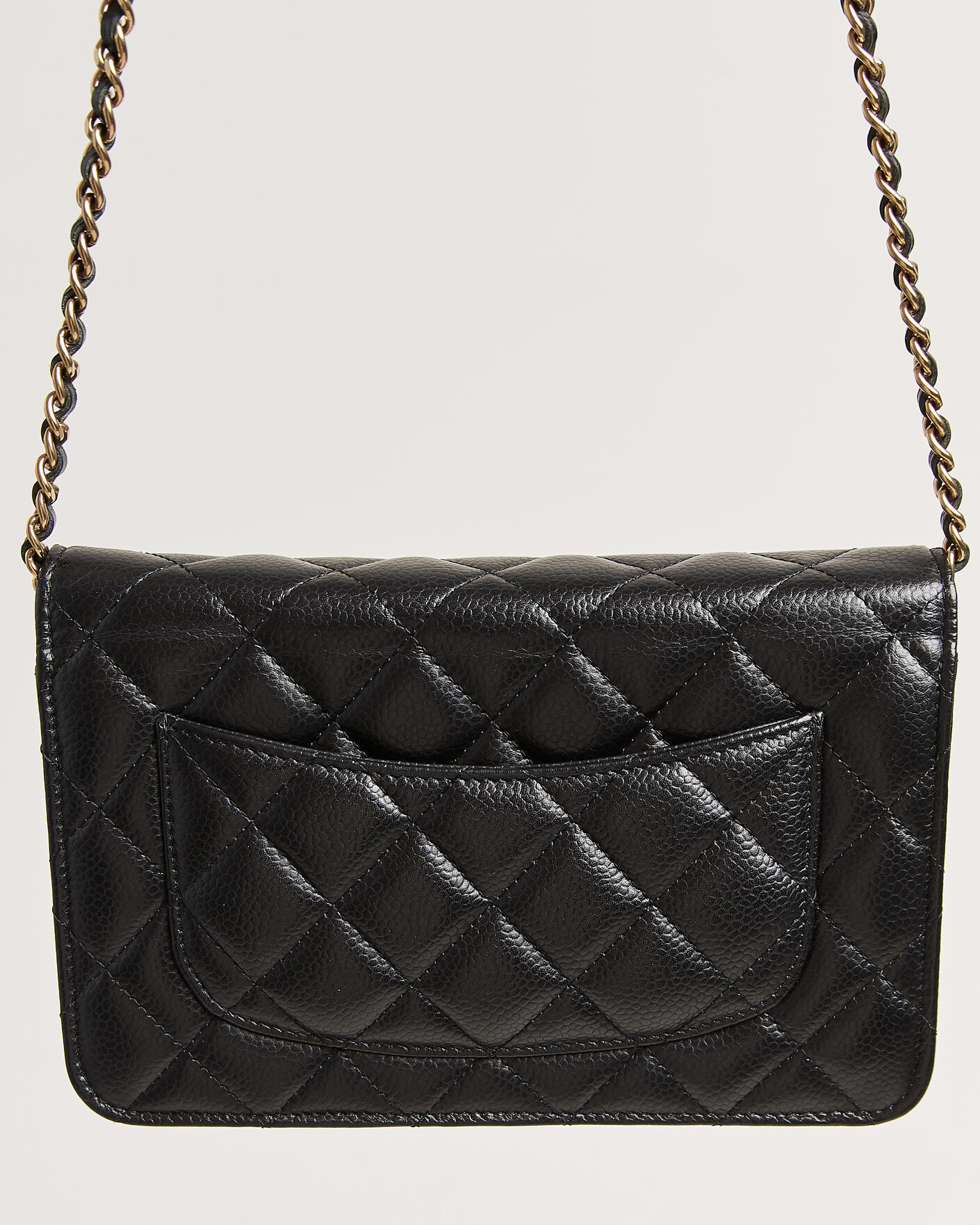 Homme | Pre-Owned & Vintage Bags | Chanel Pre-Owned | Wallet On Chain Caviar Leather Black