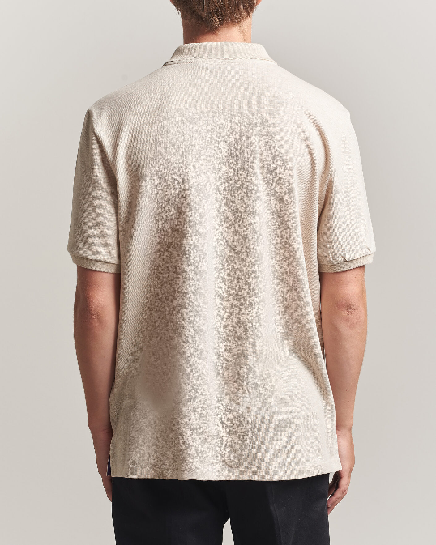 Homme | Polos | Ralph Lauren Purple Label | Short Sleeve Mercerized Cotton Polo Beige Melange