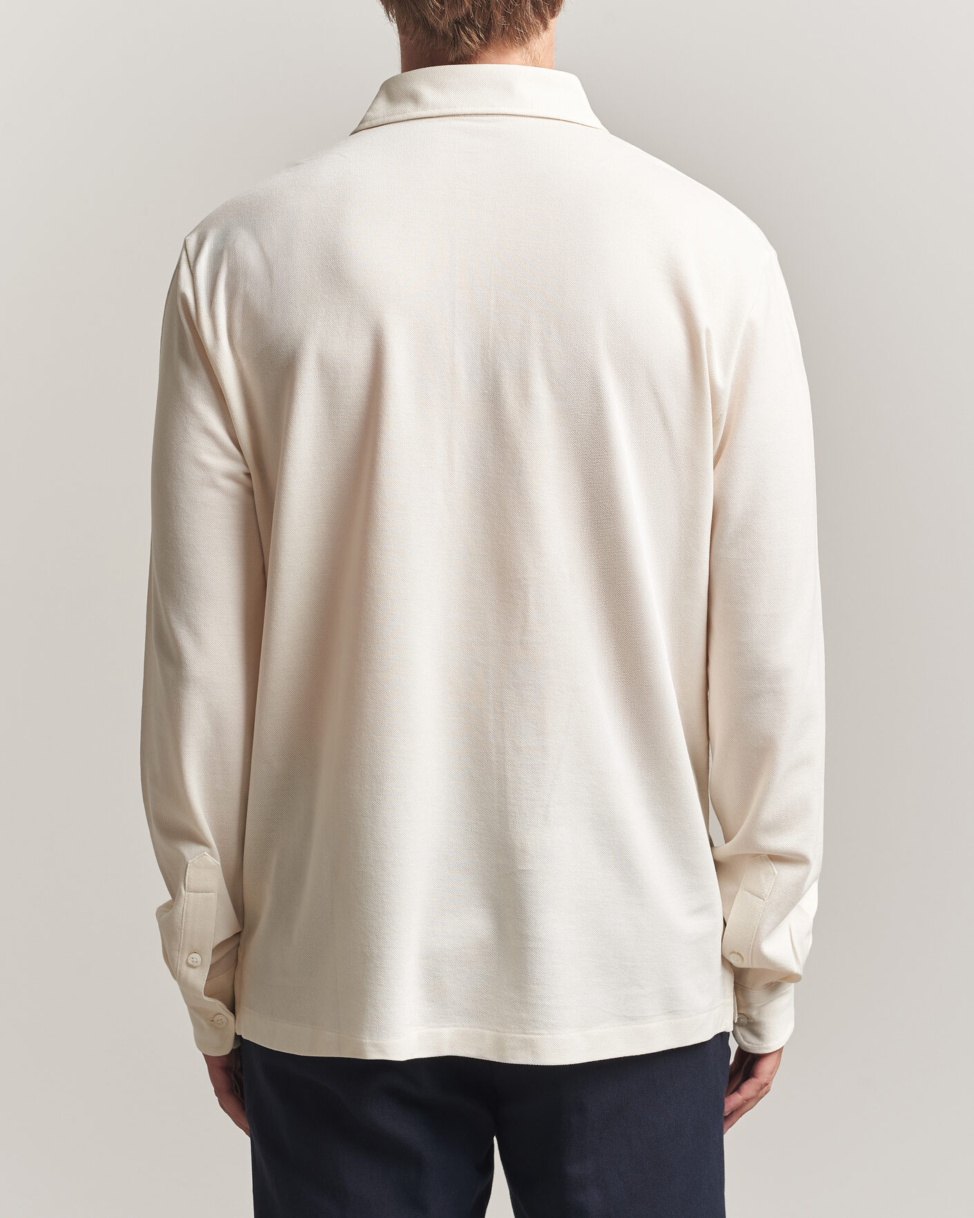 Homme | Polos | Ralph Lauren Purple Label | Long Sleeve Washed Polo Classic Cream