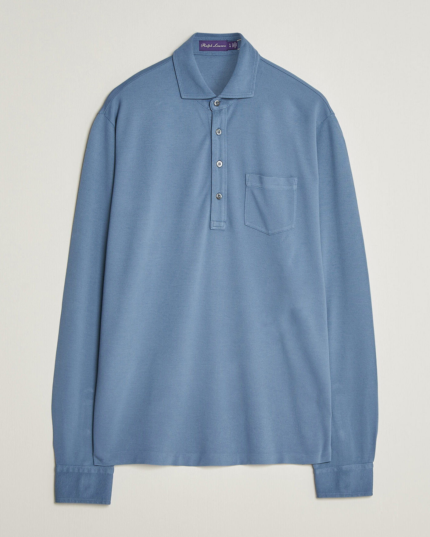 Homme | Polos | Ralph Lauren Purple Label | Long Sleeve Washed Polo Blue Horizon
