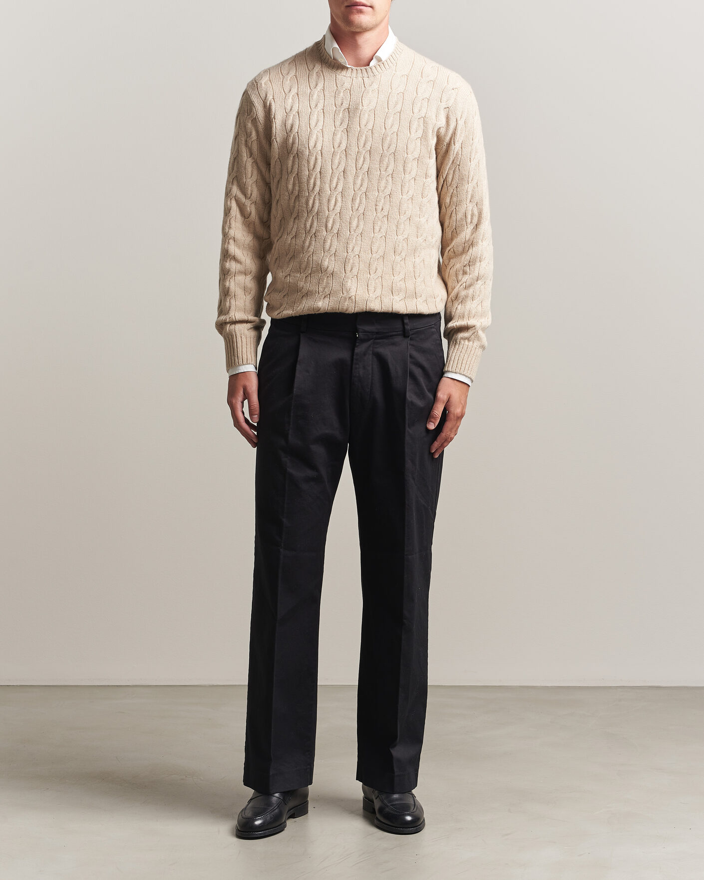 Homme | Pulls Et Tricots | Ralph Lauren Purple Label | Cashmere Cable Sweater Beige Melange