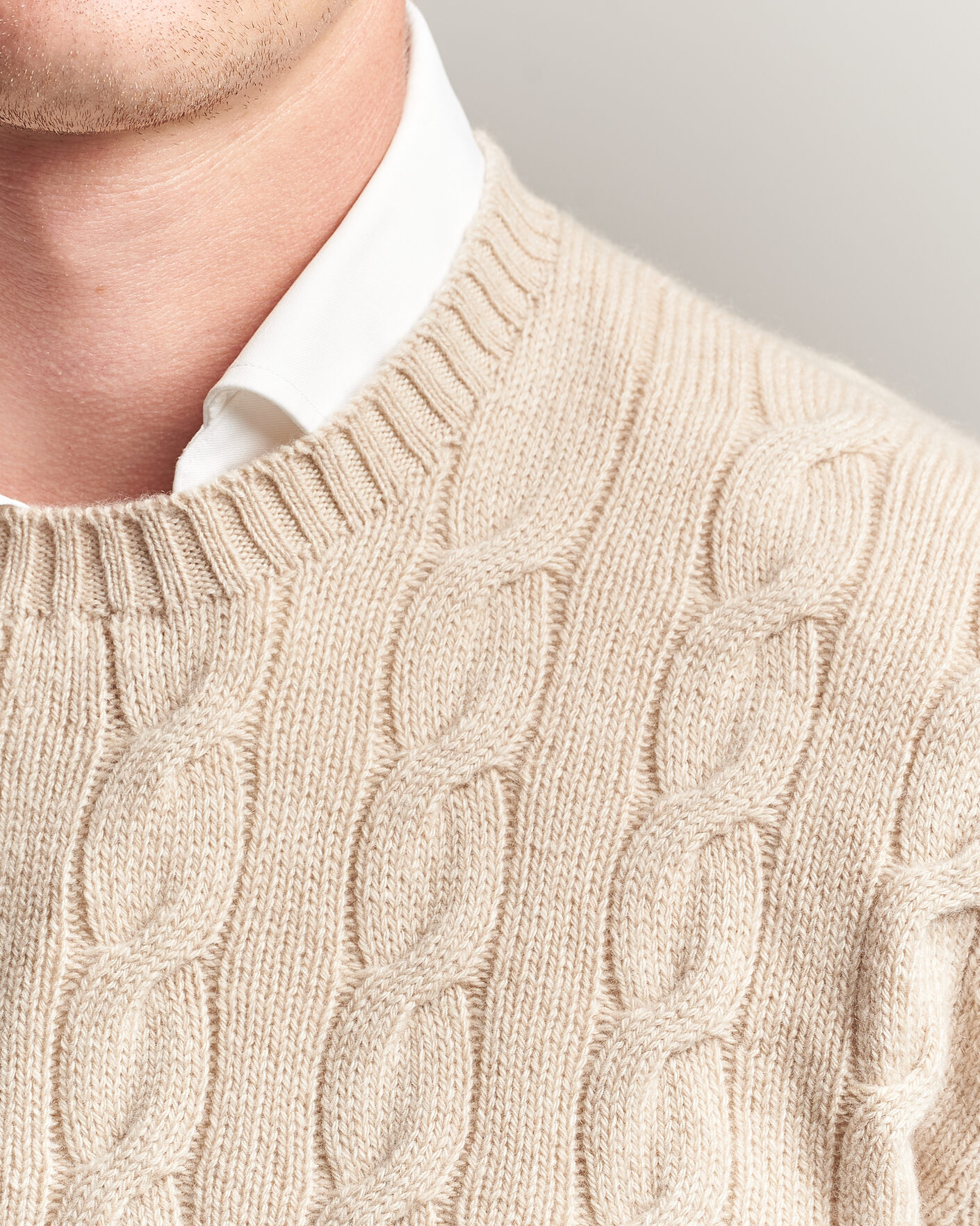 Homme | Pulls Et Tricots | Ralph Lauren Purple Label | Cashmere Cable Sweater Beige Melange