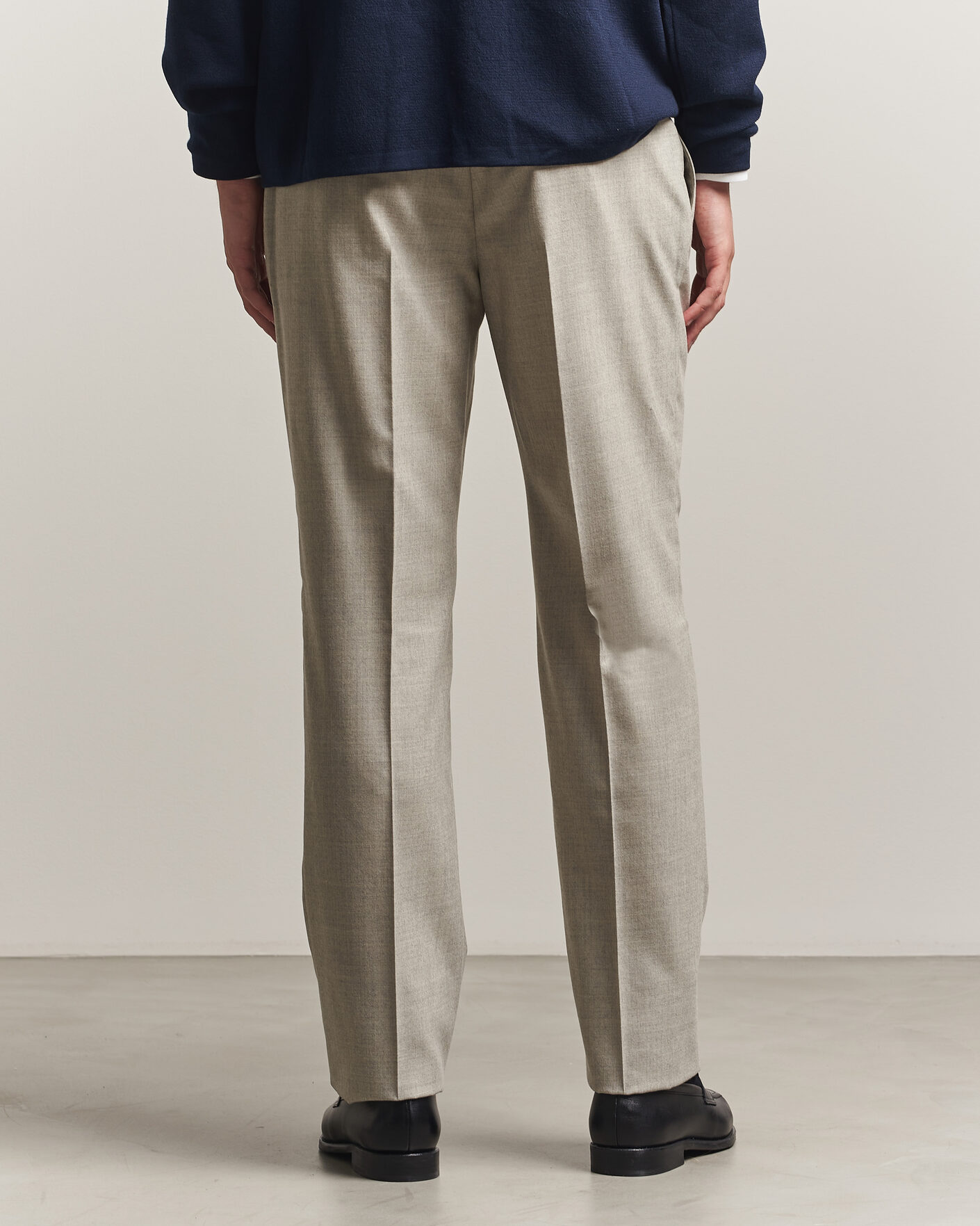 Heren | Broeken | Ralph Lauren Purple Label | Gregory Pleated Flannel Trousers Pearl Grey