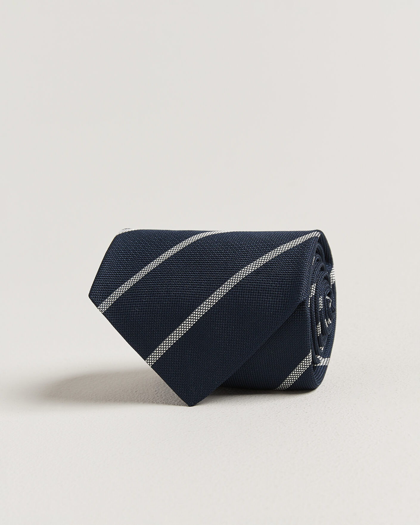 Heren | Stropdassen | Ralph Lauren Purple Label | Regimental Stripe Silk Tie Navy/Silver