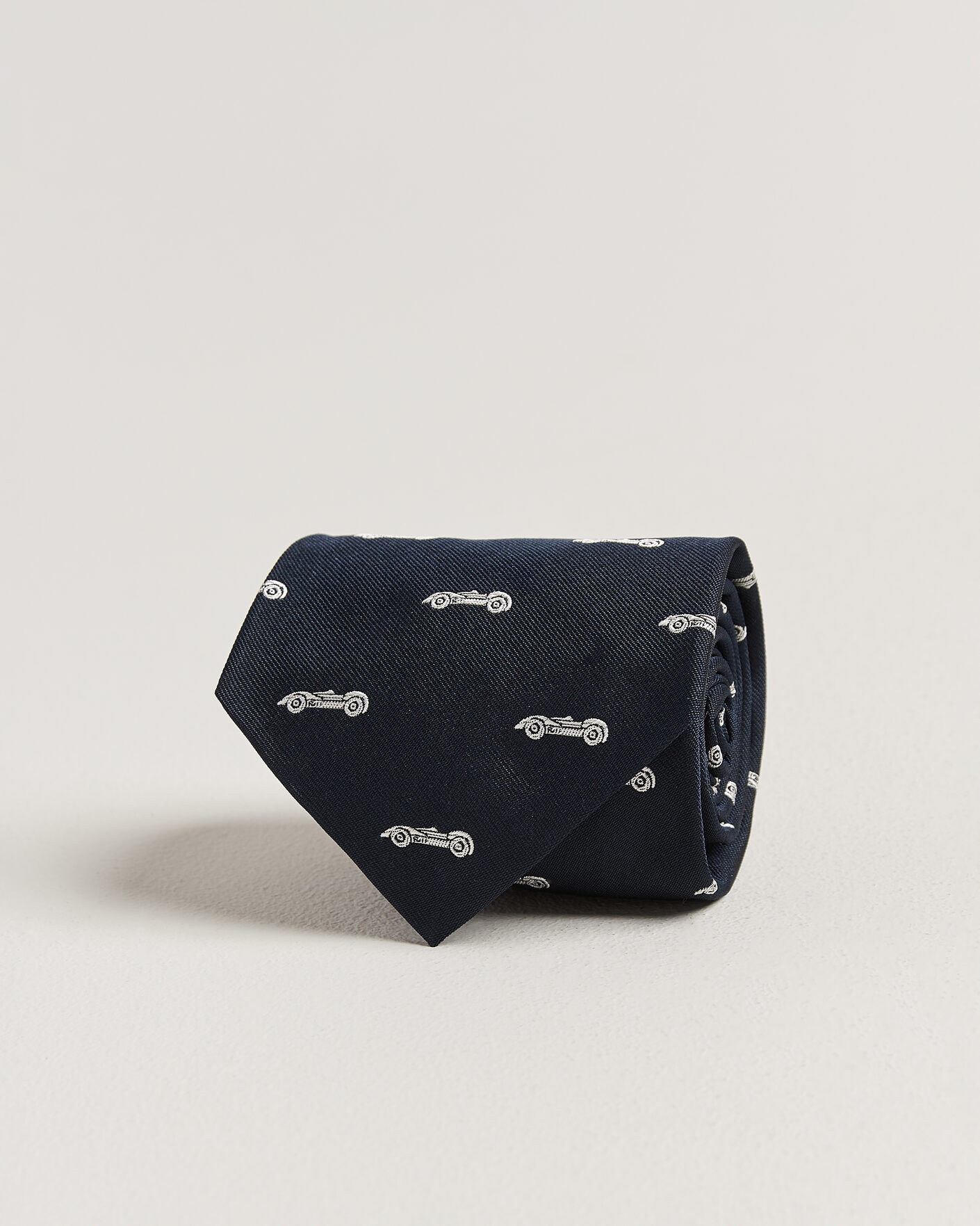 Homme | Cravates | Ralph Lauren Purple Label | Jacquard Race Cars Silk Tie Navy