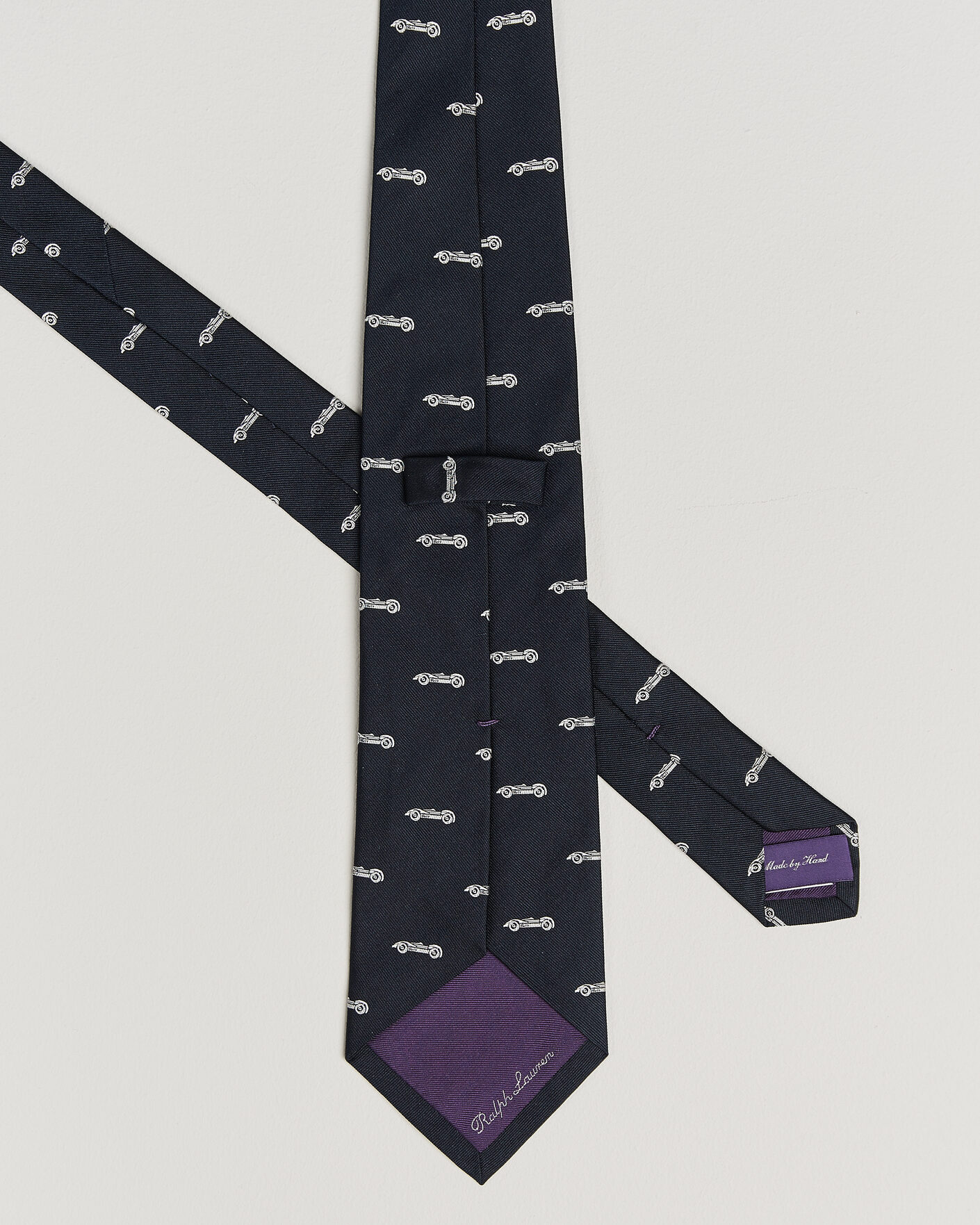 Homme | Cravates | Ralph Lauren Purple Label | Jacquard Race Cars Silk Tie Navy