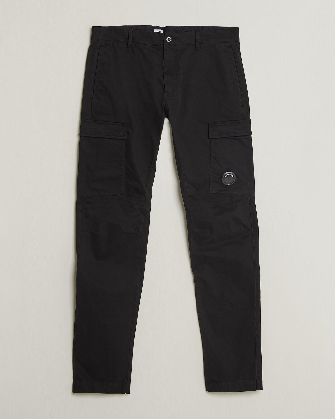 Heren | Broeken | C.P. Company | Stretch Satin Lens Cargo Pants Black