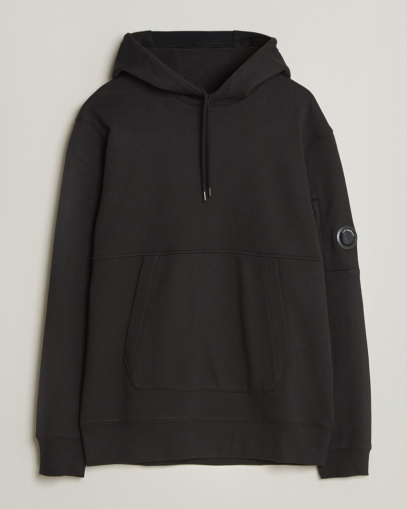 Homme | Pulls Et Tricots | C.P. Company | Diagonal Raised Fleece Lens Hood Black