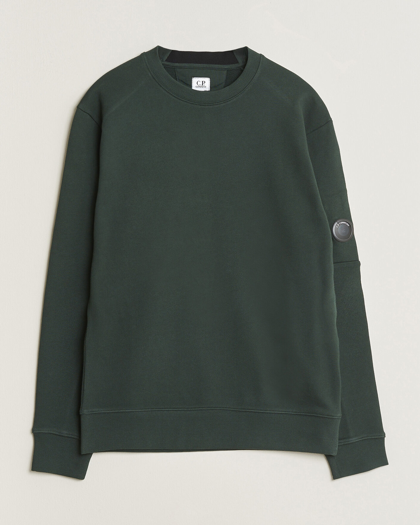 Heren | Truien | C.P. Company | Diagonal Raised Fleece Lens Sweatshirt Emerald Green