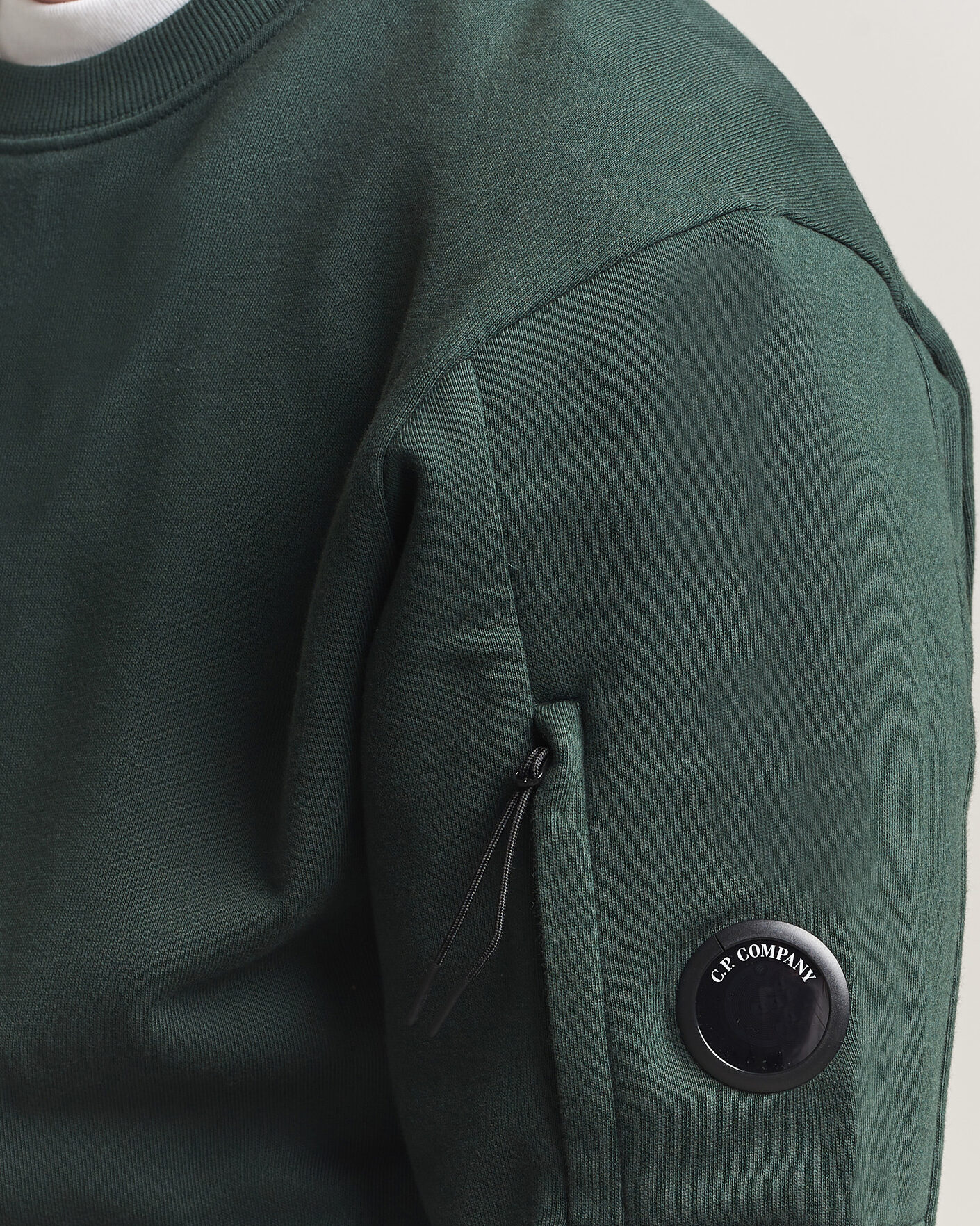 Heren | Truien | C.P. Company | Diagonal Raised Fleece Lens Sweatshirt Emerald Green