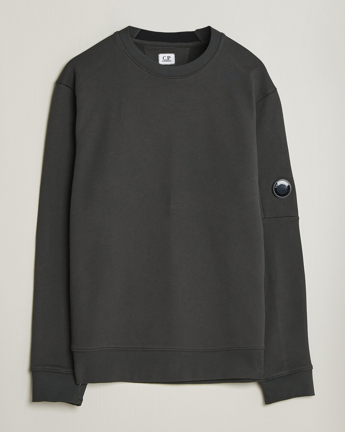 Heren | Truien | C.P. Company | Diagonal Raised Fleece Lens Sweatshirt Dark Grey