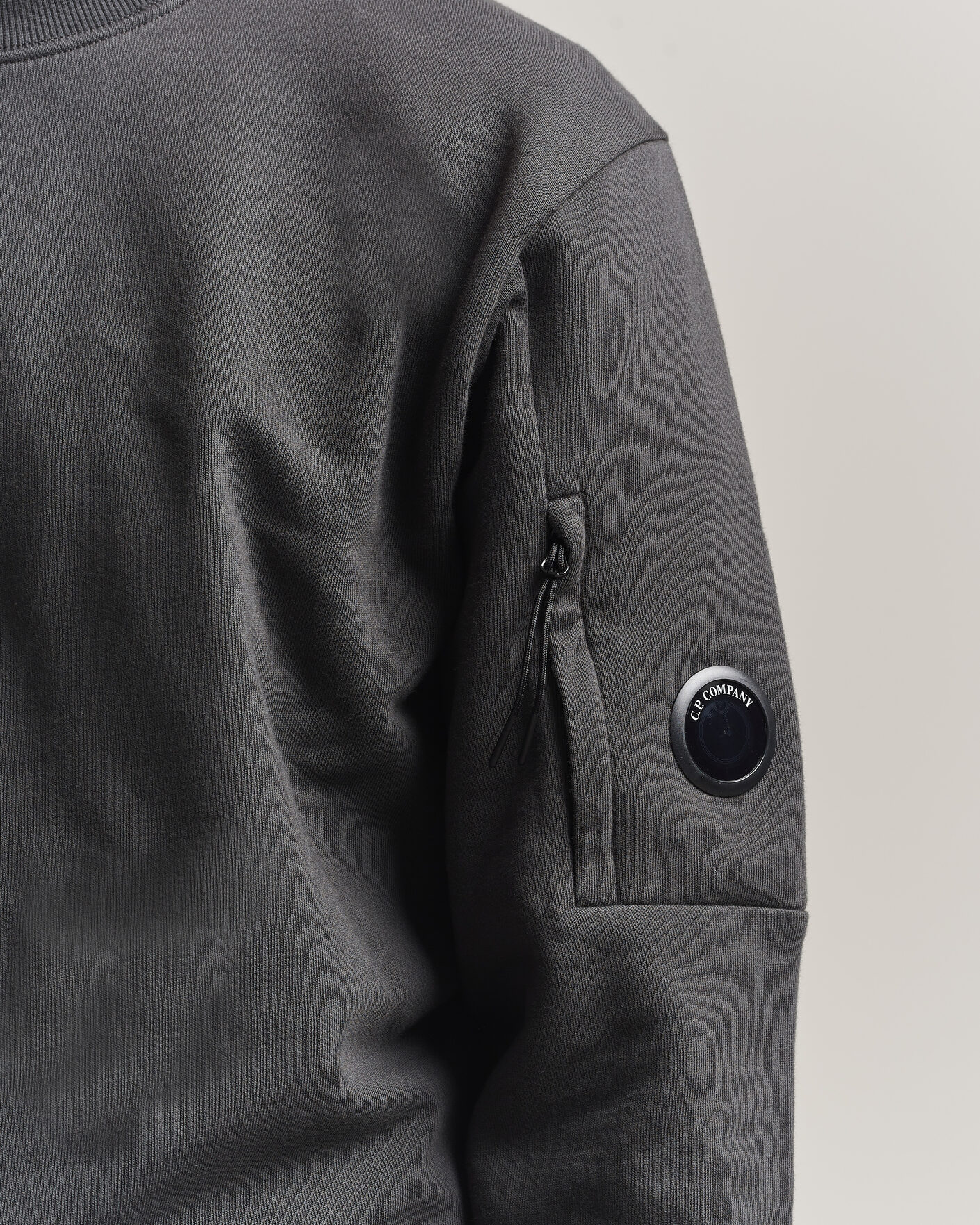 Heren | Truien | C.P. Company | Diagonal Raised Fleece Lens Sweatshirt Dark Grey
