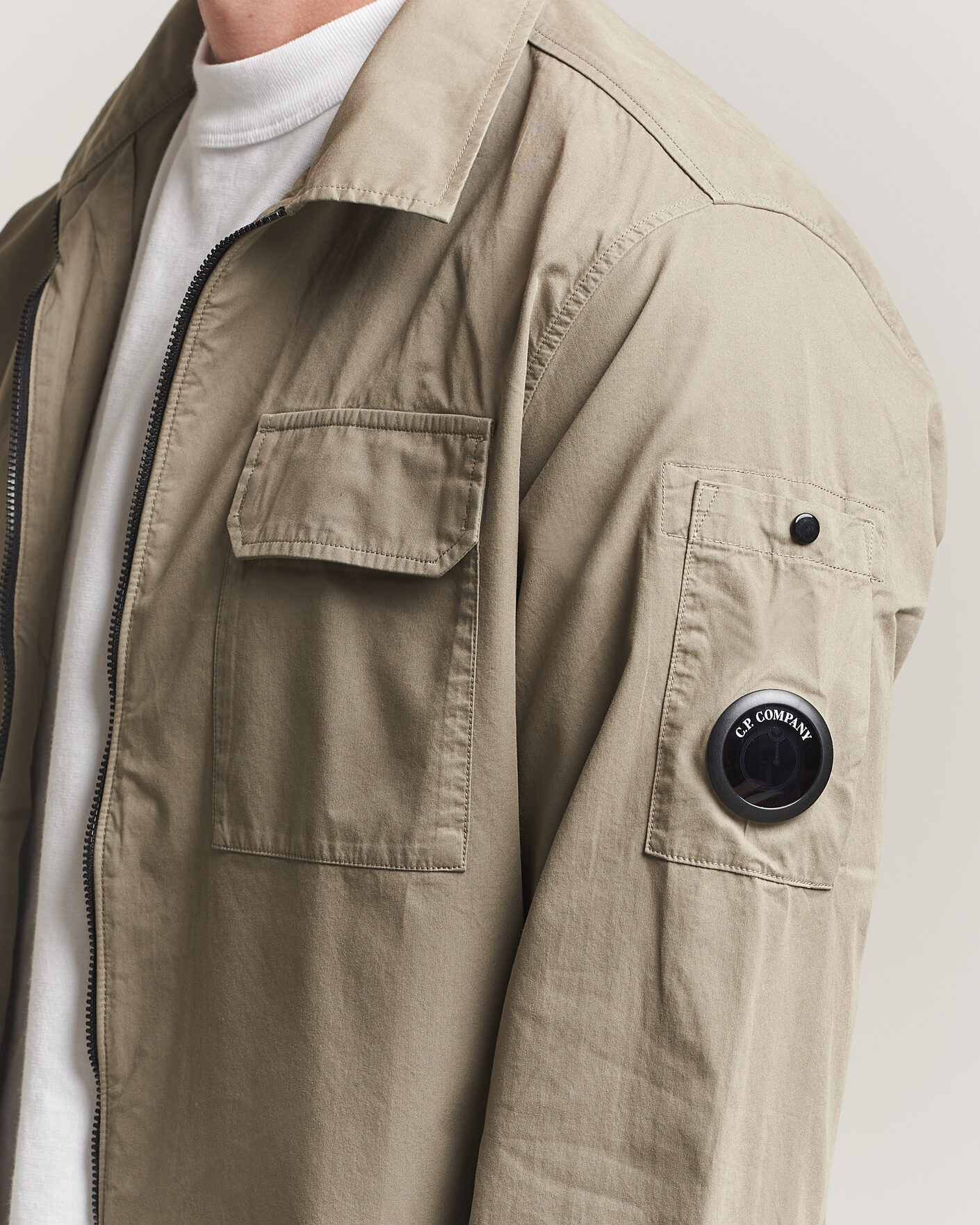 Heren | Overhemden | C.P. Company | Organic Cotton Gabardine Zip Overshirt Grey