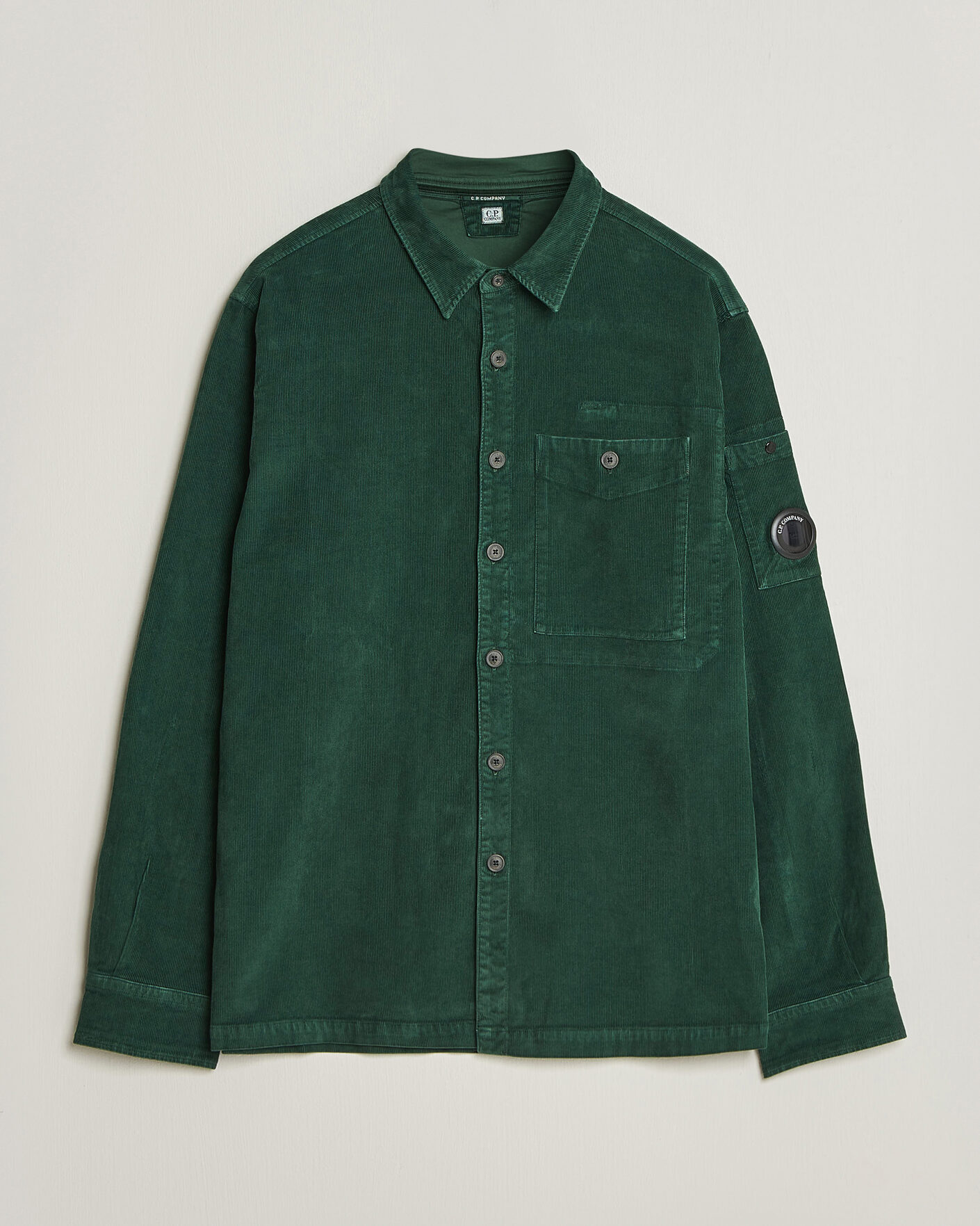 Heren | Overhemden | C.P. Company | Corduroy Lens Overshirt Emerald Green