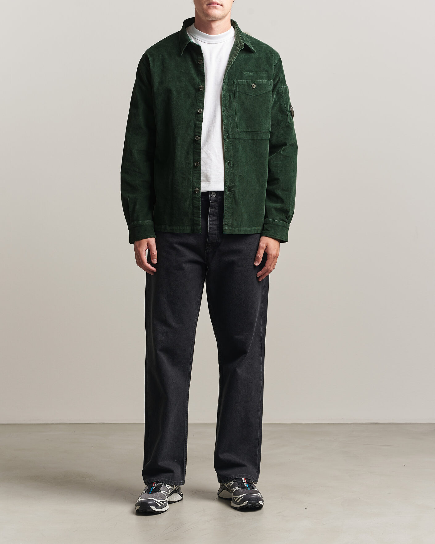 Heren | Overhemden | C.P. Company | Corduroy Lens Overshirt Emerald Green