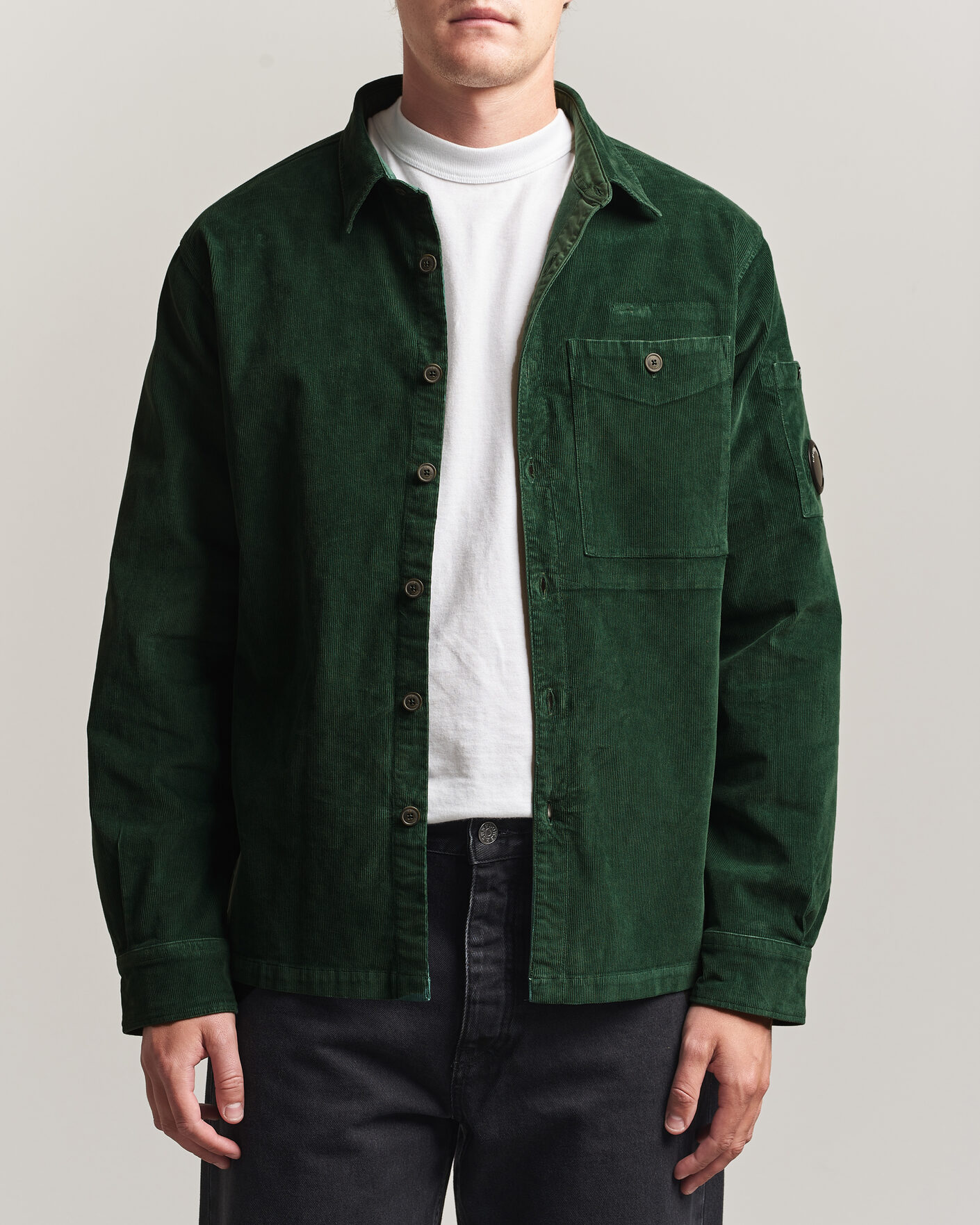 Heren | Overhemden | C.P. Company | Corduroy Lens Overshirt Emerald Green