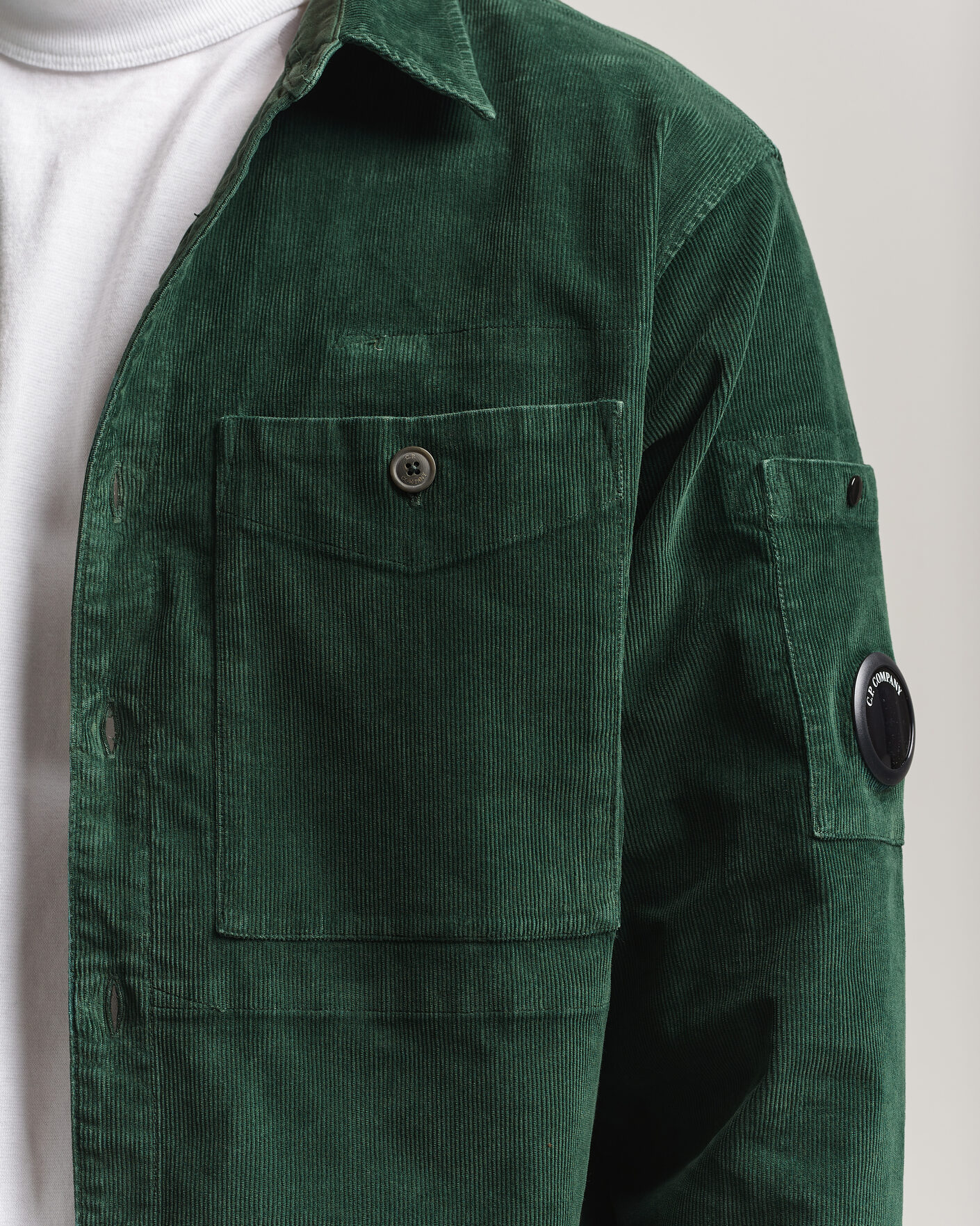 Heren | Overhemden | C.P. Company | Corduroy Lens Overshirt Emerald Green