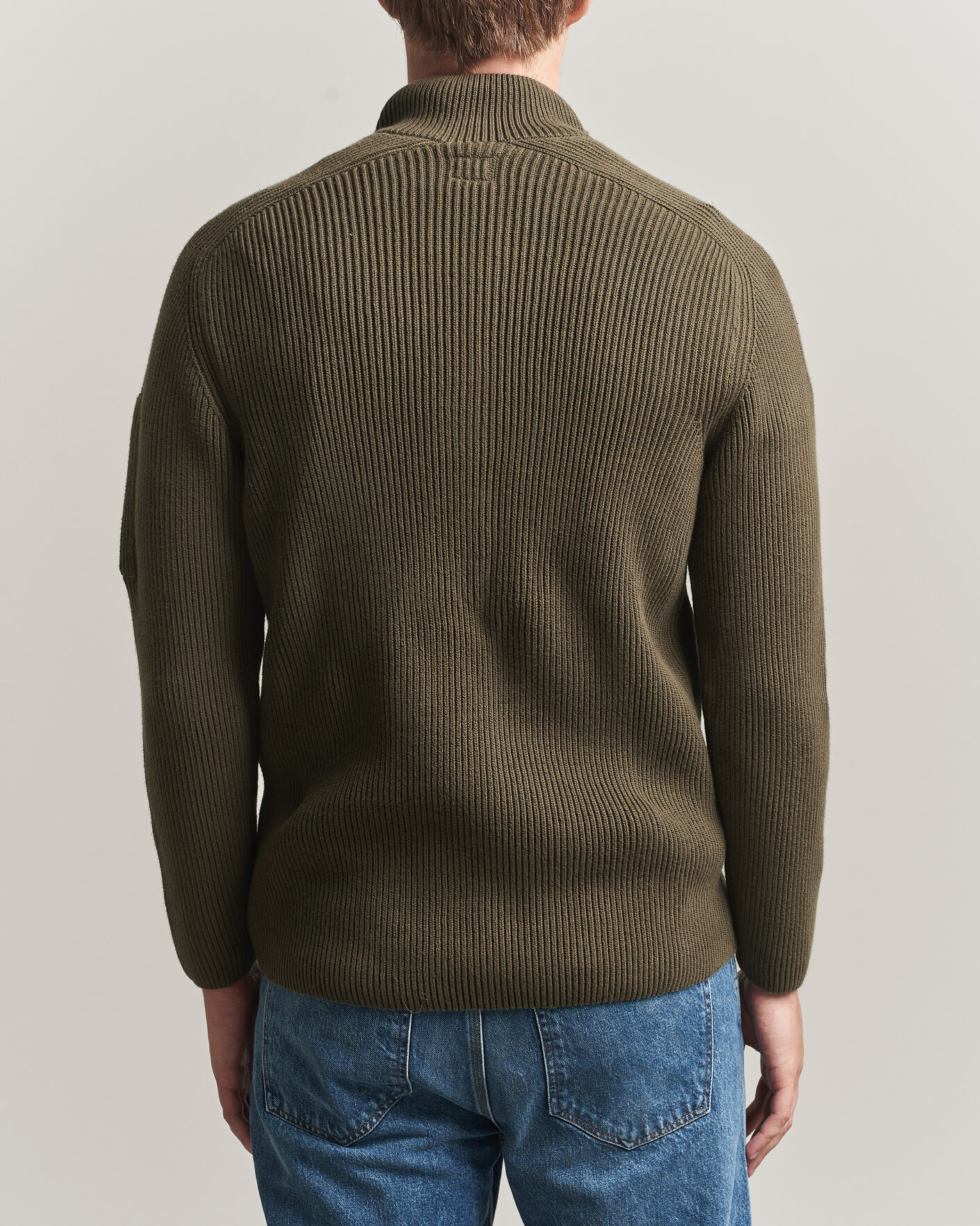 Homme | Pulls Et Tricots | C.P. Company | Full Rib Knitted Cotton Half Button Dark Green