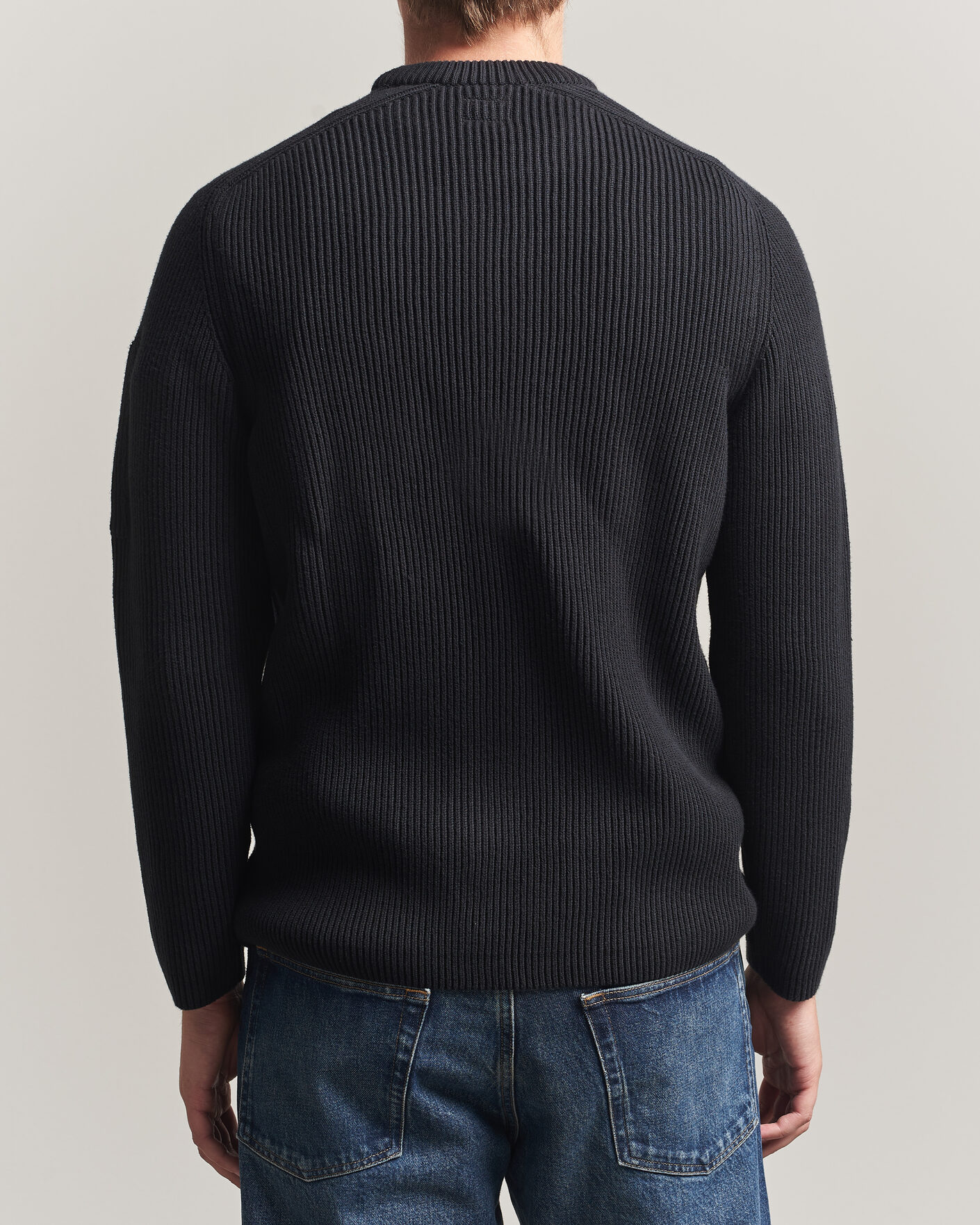 Heren | Truien | C.P. Company | Full Rib Knitted Cotton Crew Neck Black