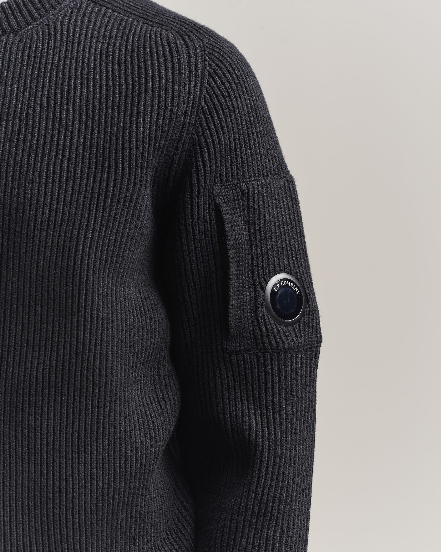 Heren | Truien | C.P. Company | Full Rib Knitted Cotton Crew Neck Black