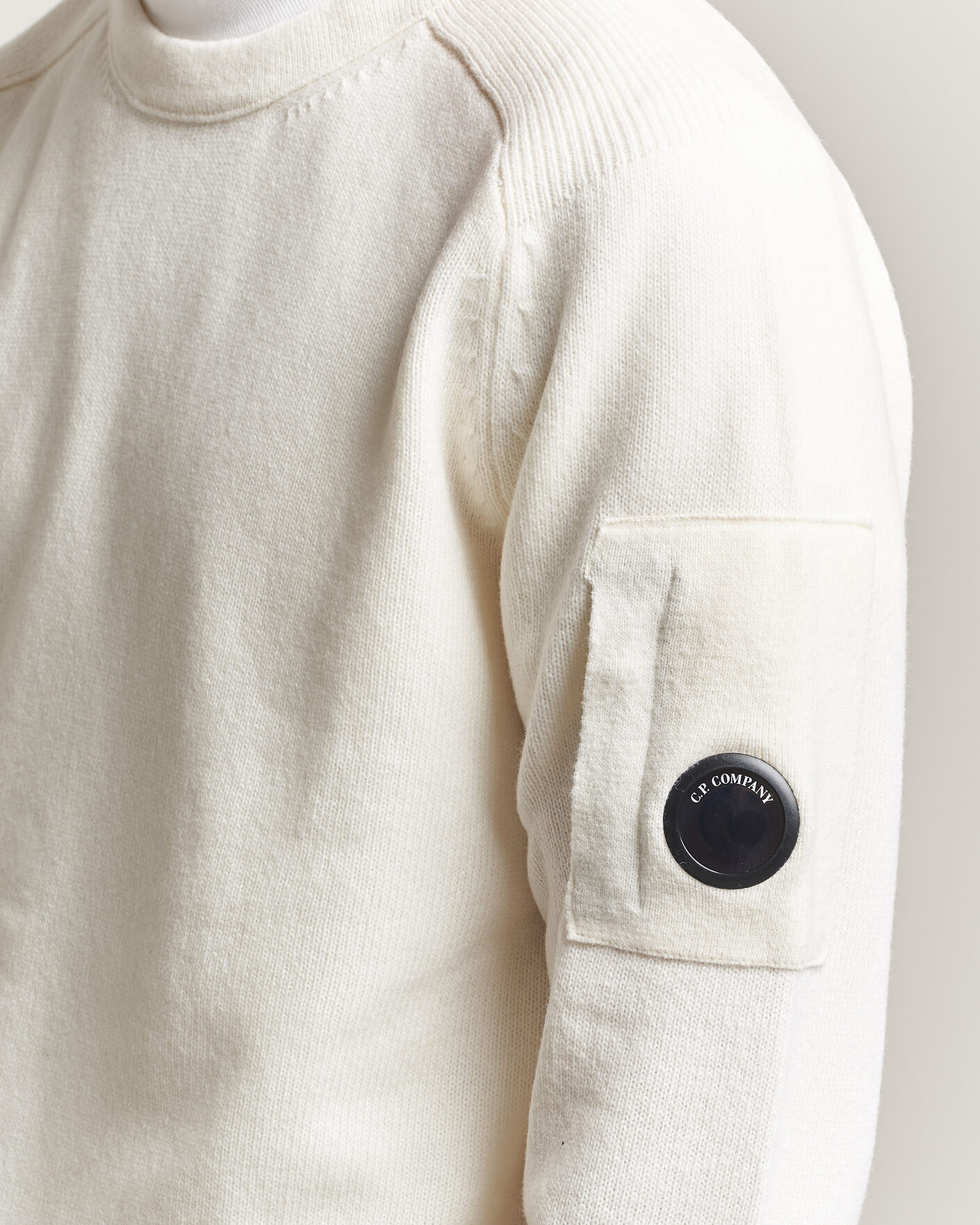 Homme | Pulls Et Tricots | C.P. Company | Knitted Lambswool Crew Neck White