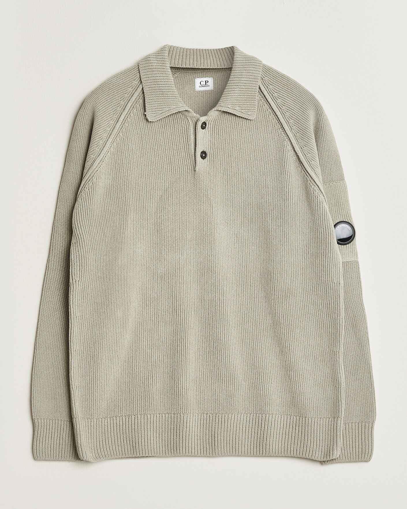 Homme | Pulls Et Tricots | C.P. Company | Cotton Chenille Polo Collar Light Grey