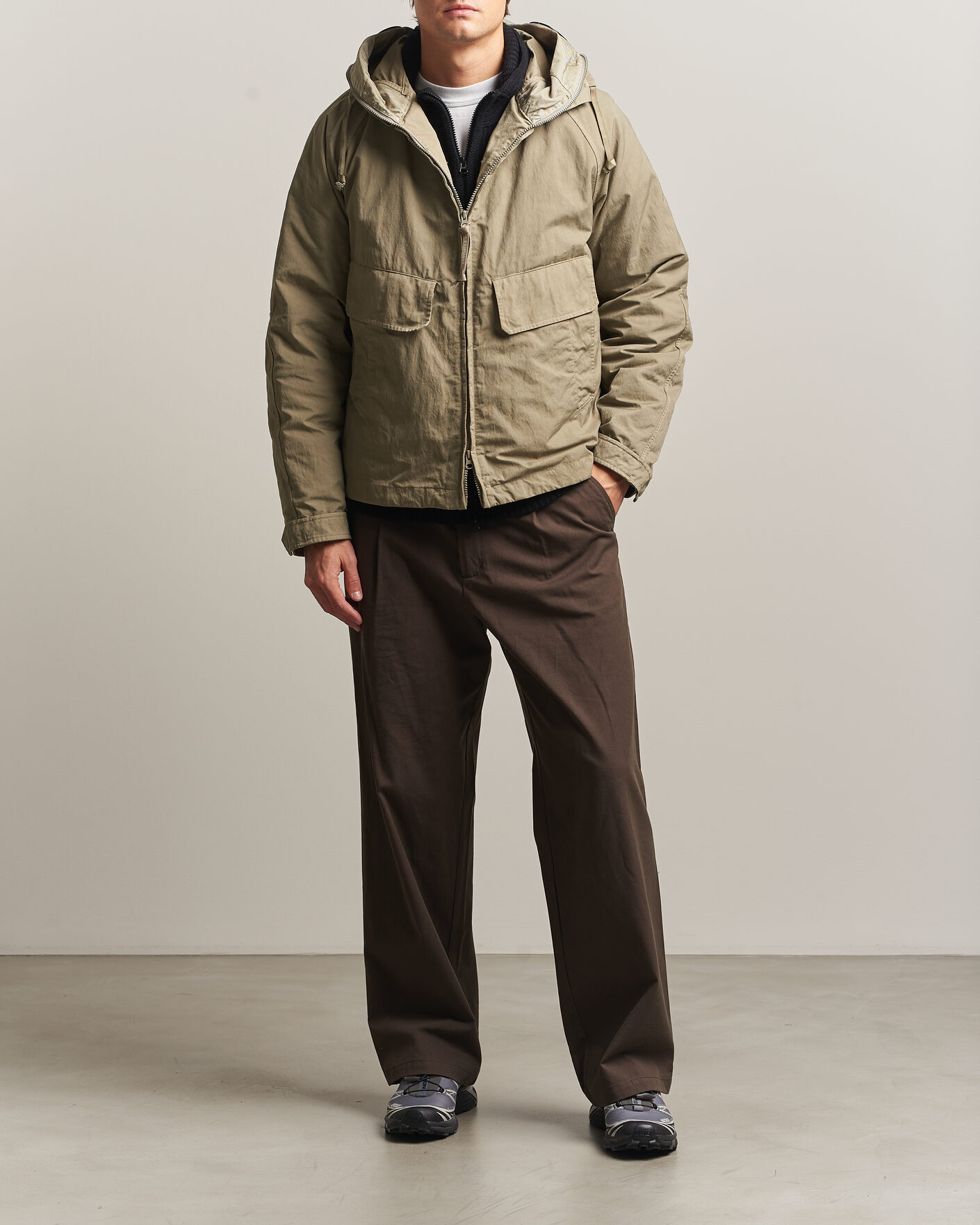 Homme | Manteaux Et Vestes | C.P. Company | Heavy Nylon Twill Down Padded Jacket Light Grey