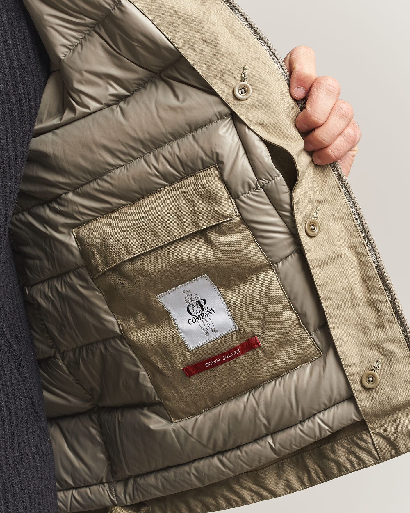 Homme | Manteaux Et Vestes | C.P. Company | Heavy Nylon Twill Down Padded Jacket Light Grey