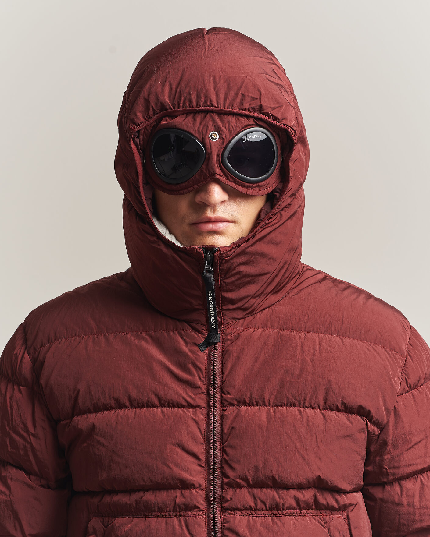 Heren | Jassen | C.P. Company | Chrome-R Goggle Down Jacket Burgundy