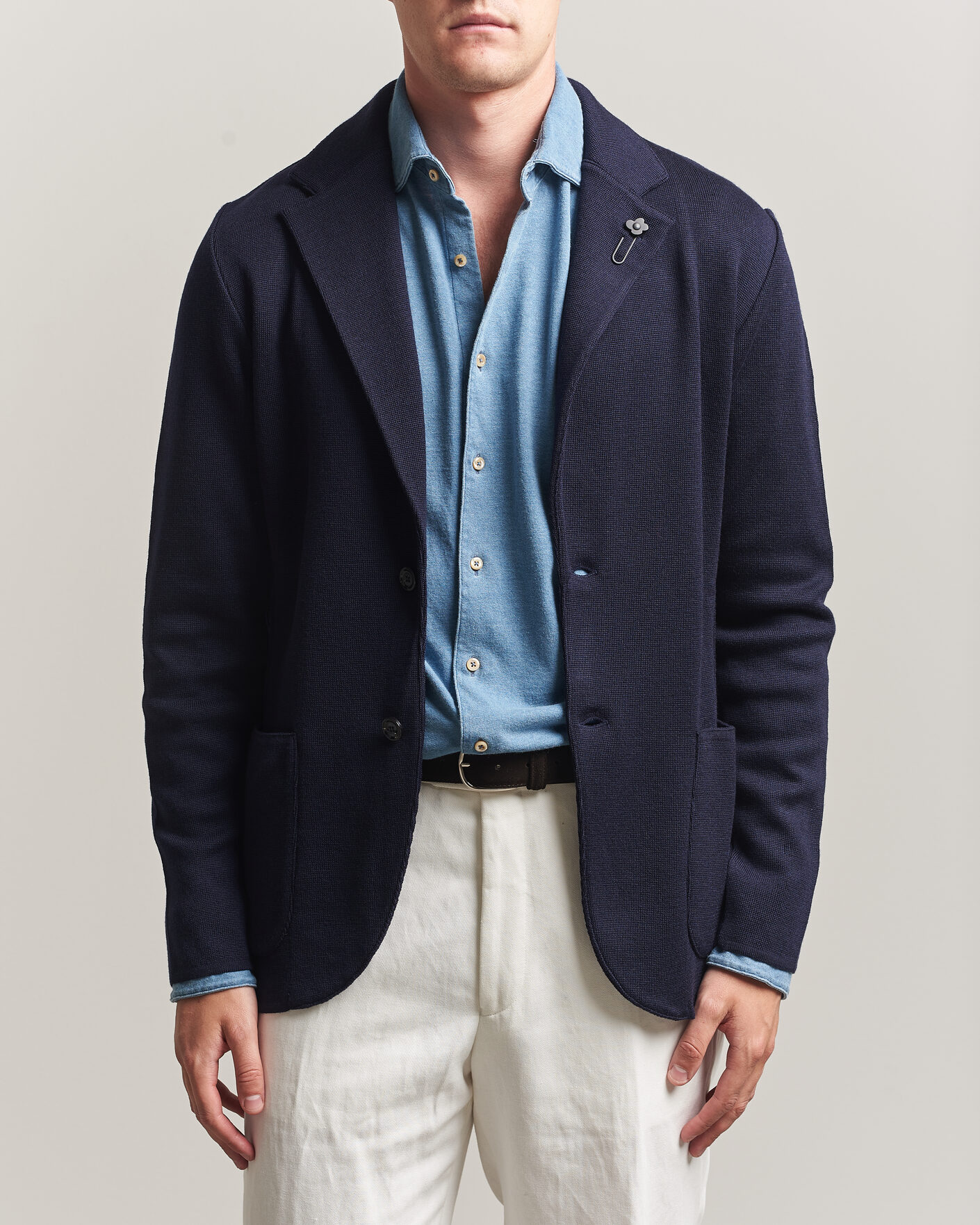 Heren | Blazers | Lardini | Knitted Wool Blazer Navy