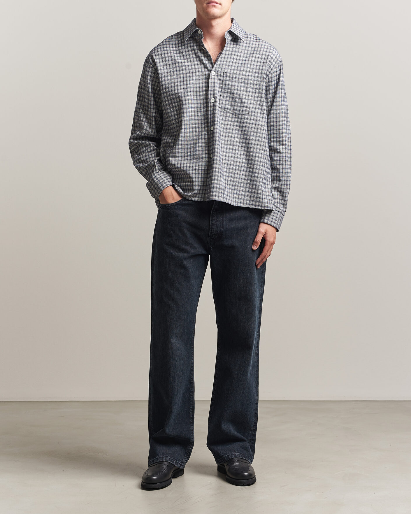 Heren | Overhemden | Jeanerica | Juan Checked Flannel Shirt Blue