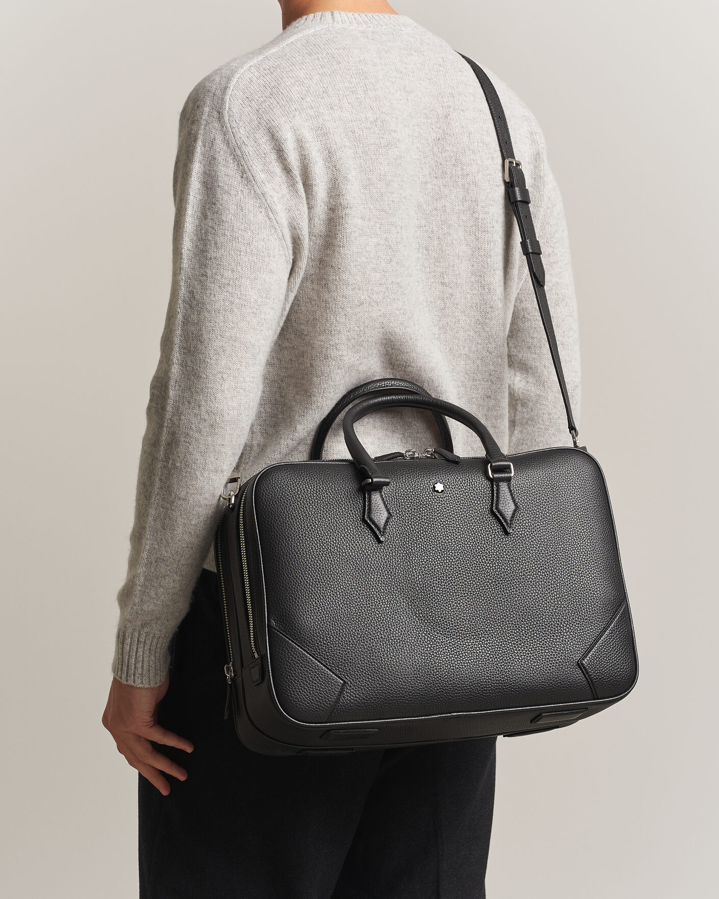Heren | Tassen | Montblanc | Large Briefcase Grain Leather Black