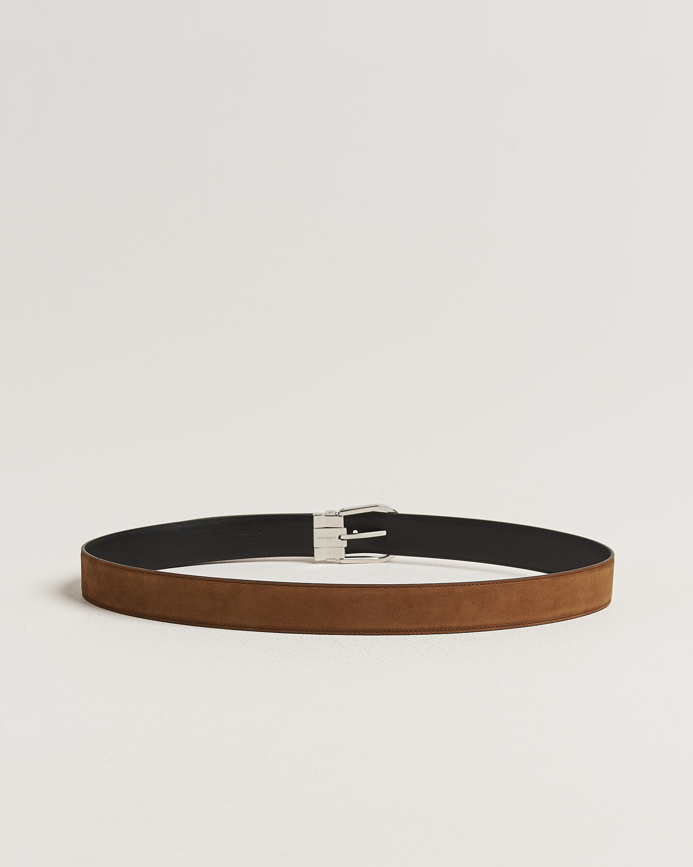 Heren | Riemen | Montblanc | 35mm Reversible Suede/Calf Horseshoe Belt Brown/Black