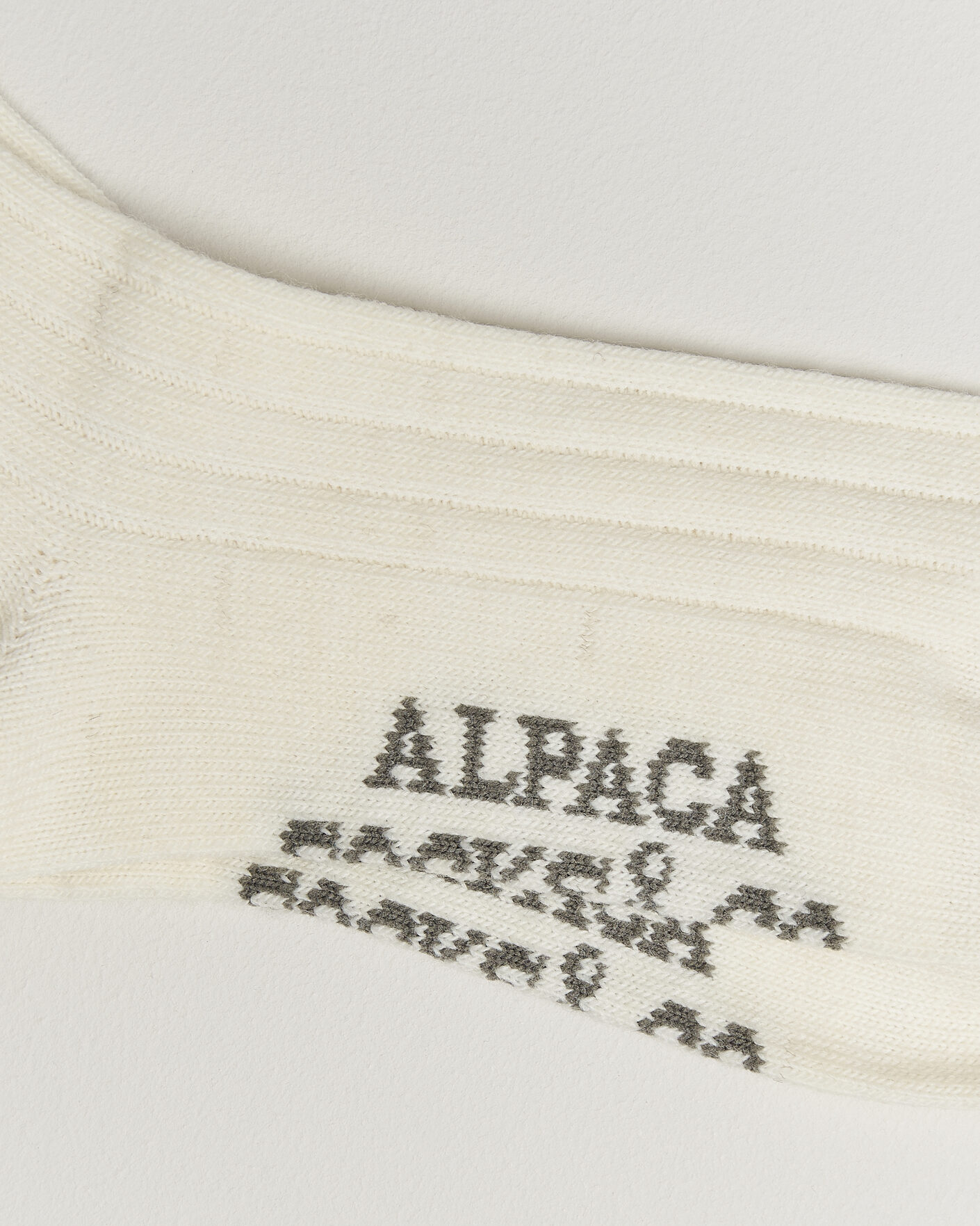 Heren | Ondergoed | Alpacasocks & Co | 2-Pack Ribbed Alpacka Wool Socks Off White