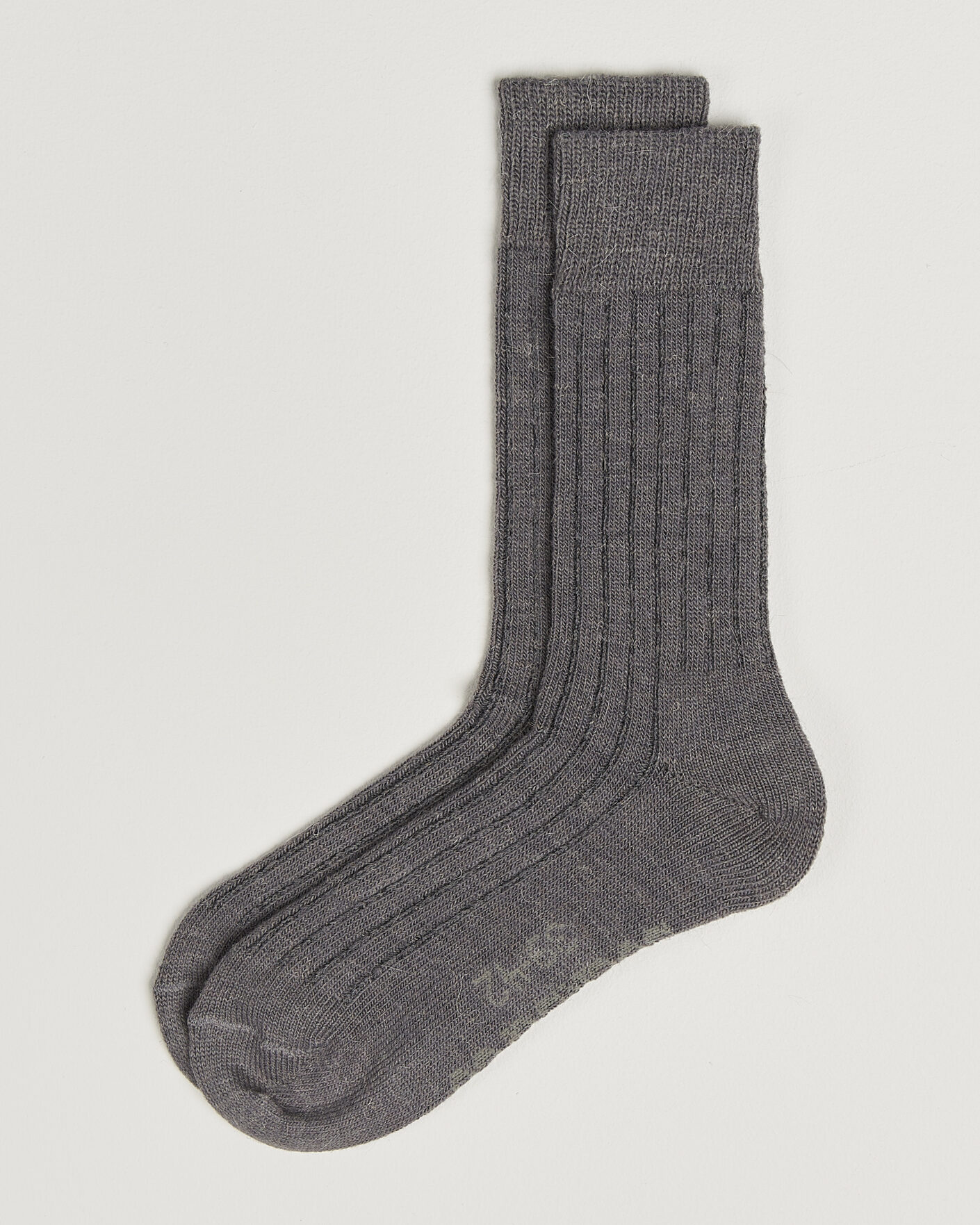 Heren | Ondergoed | Alpacasocks & Co | 2-Pack Ribbed Alpacka Wool Socks Dark Grey