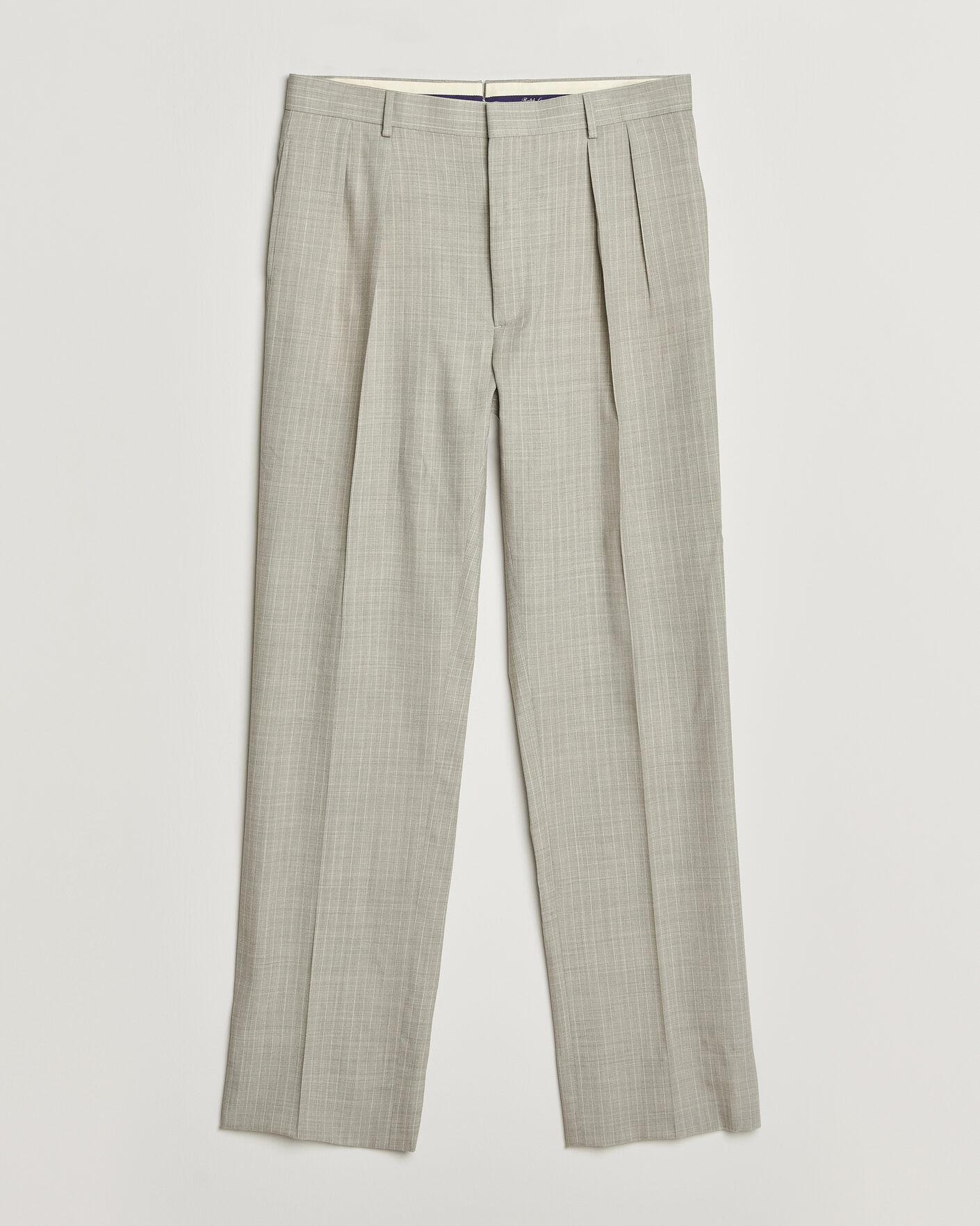 Heren | Broeken | Ralph Lauren Purple Label | Glenn Pinstriped Pleated Wool Trousers Grey