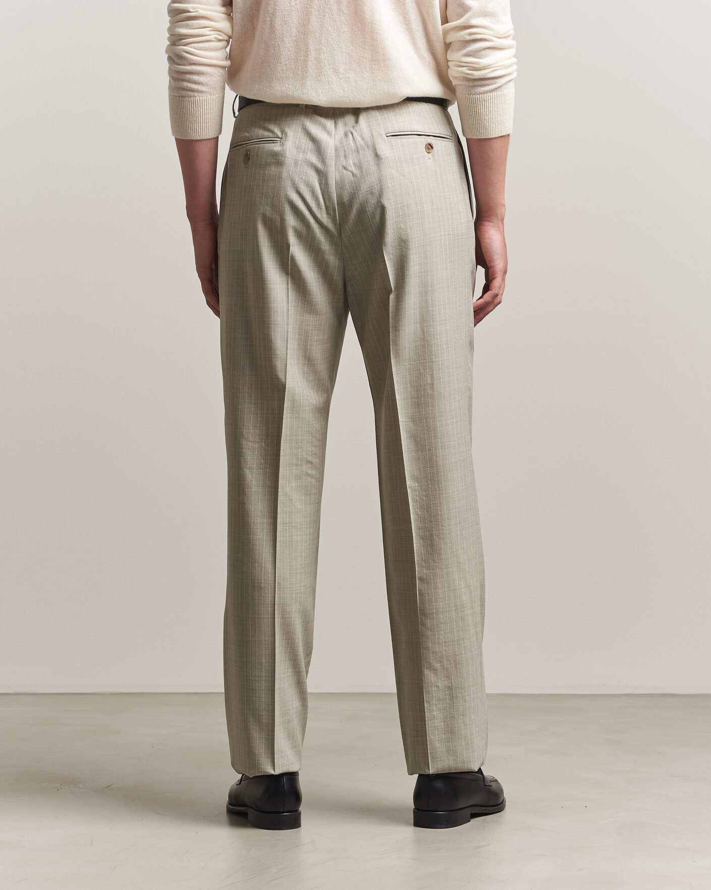 Heren | Broeken | Ralph Lauren Purple Label | Glenn Pinstriped Pleated Wool Trousers Grey