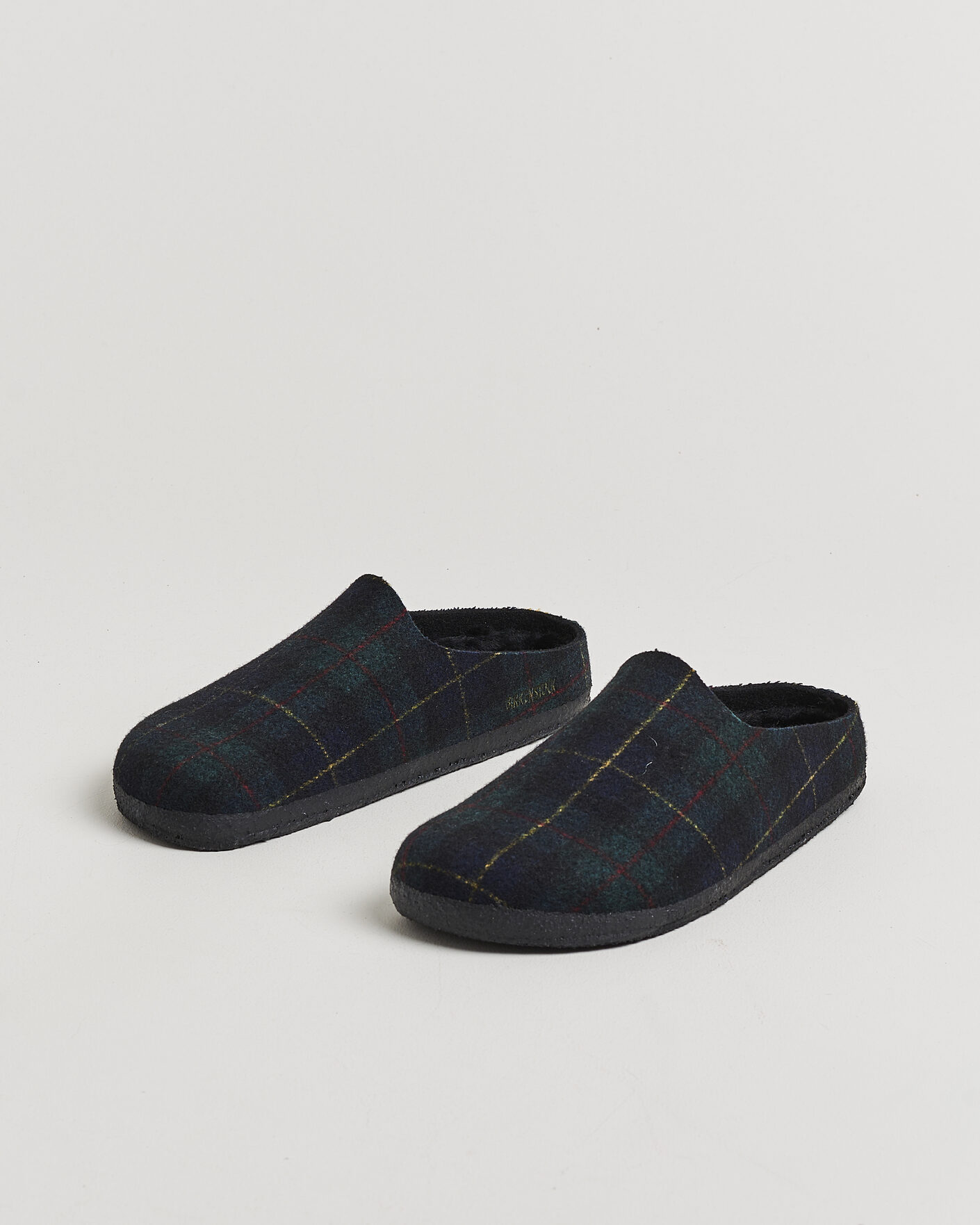 Homme | Sandales Et Mules | BIRKENSTOCK | Amsterdam Wrapped Dip Shearling Green Navy Plaid