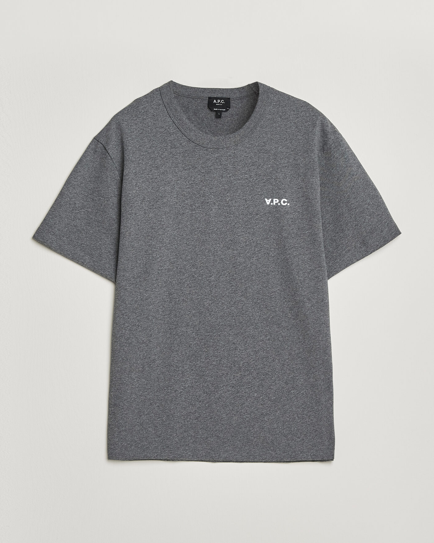 Heren | T-shirts | A.P.C. | Boxy Fit Petit VPC T-Shirt Heathered Anthracite