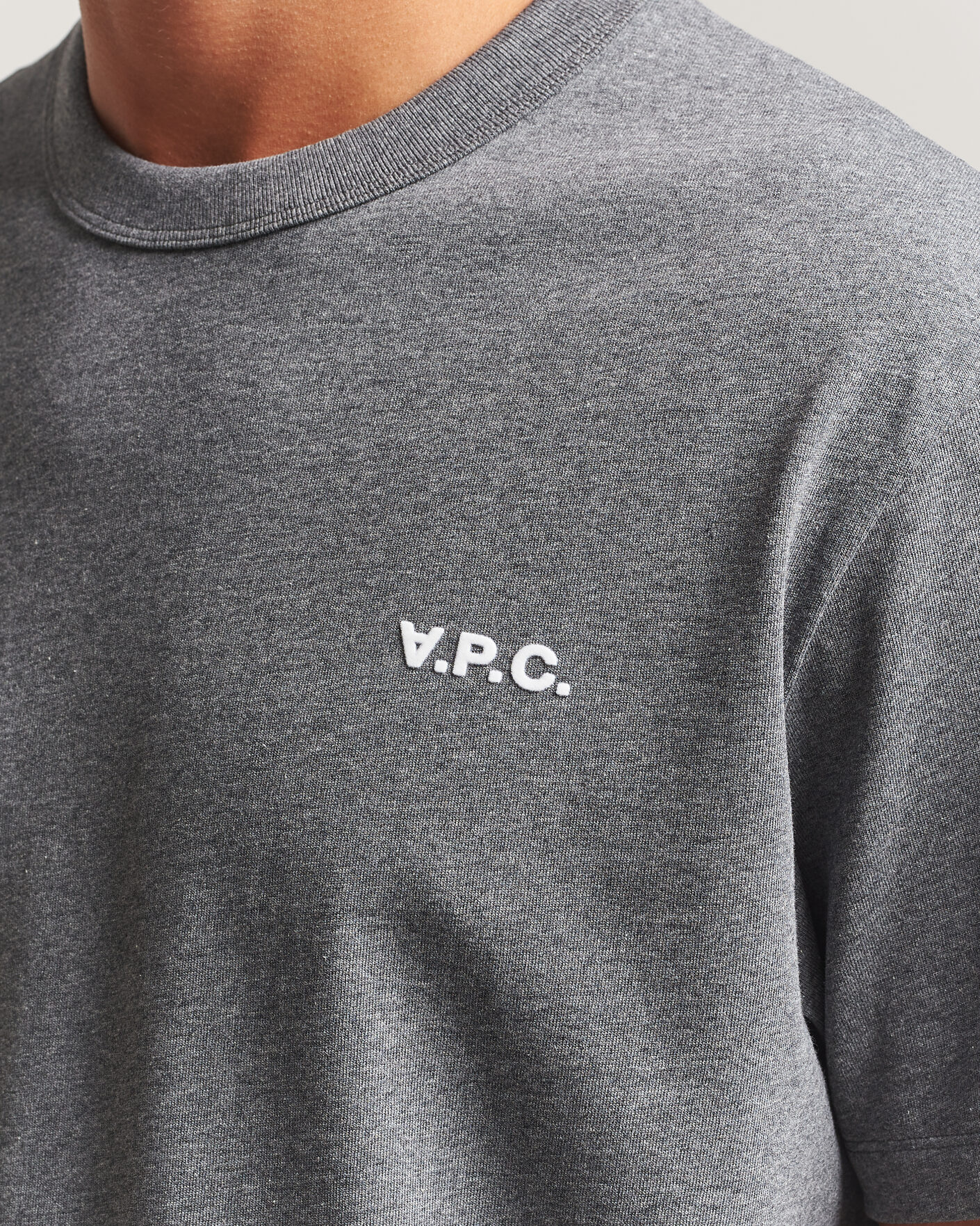 Heren | T-shirts | A.P.C. | Boxy Fit Petit VPC T-Shirt Heathered Anthracite