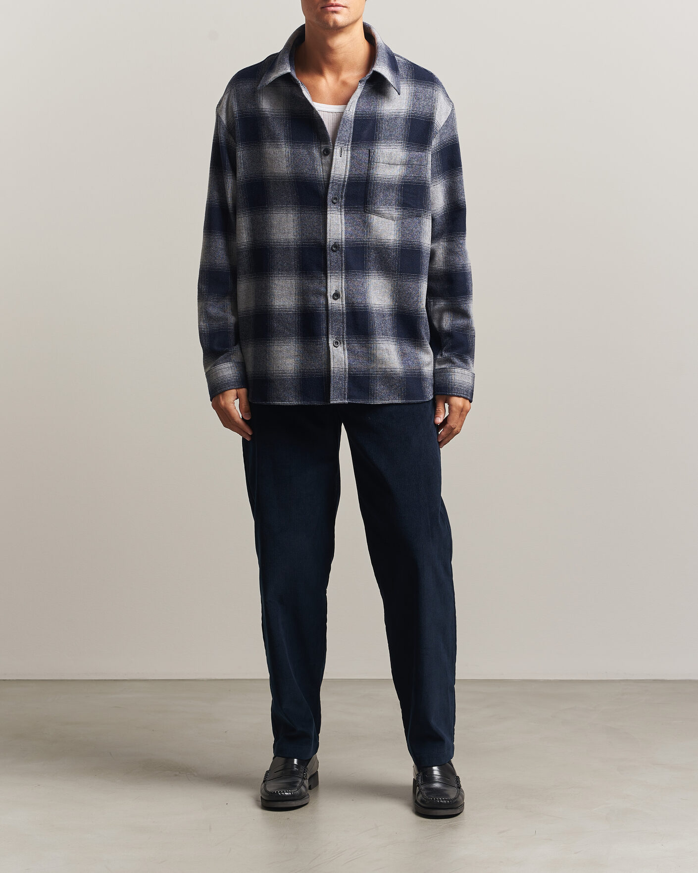 Homme | Chemises | A.P.C. | Malaury Checked Overshirt Light Grey