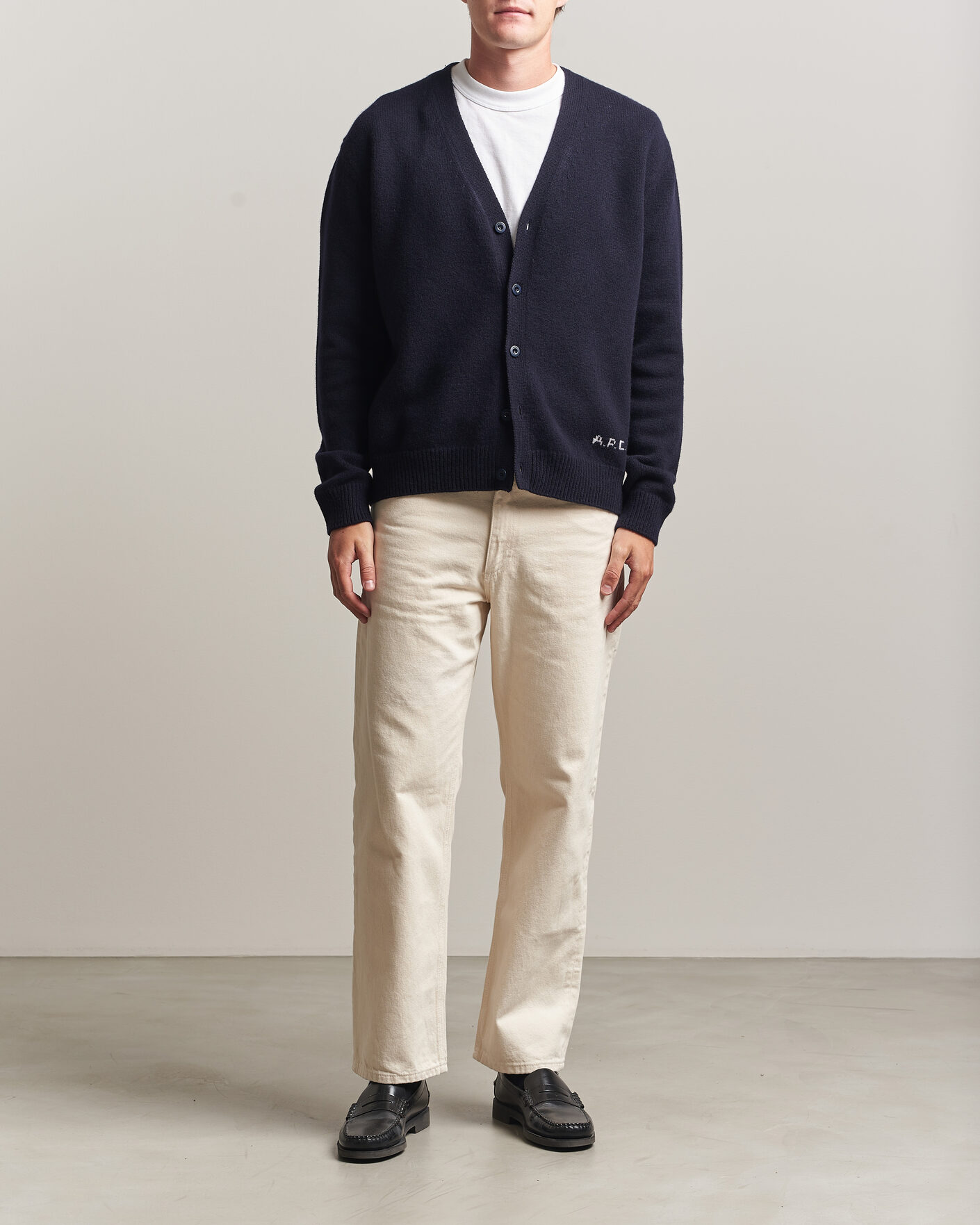 Homme | Pulls Et Tricots | A.P.C. | Kevin Wool Knitted Cardigan Dark Navy